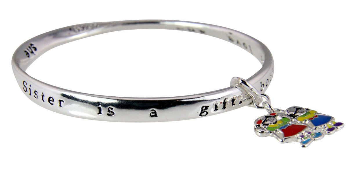 Sister Prayer Blessing Twisted Bangle - Religious Bible Jewelry for Gifts & Stacking