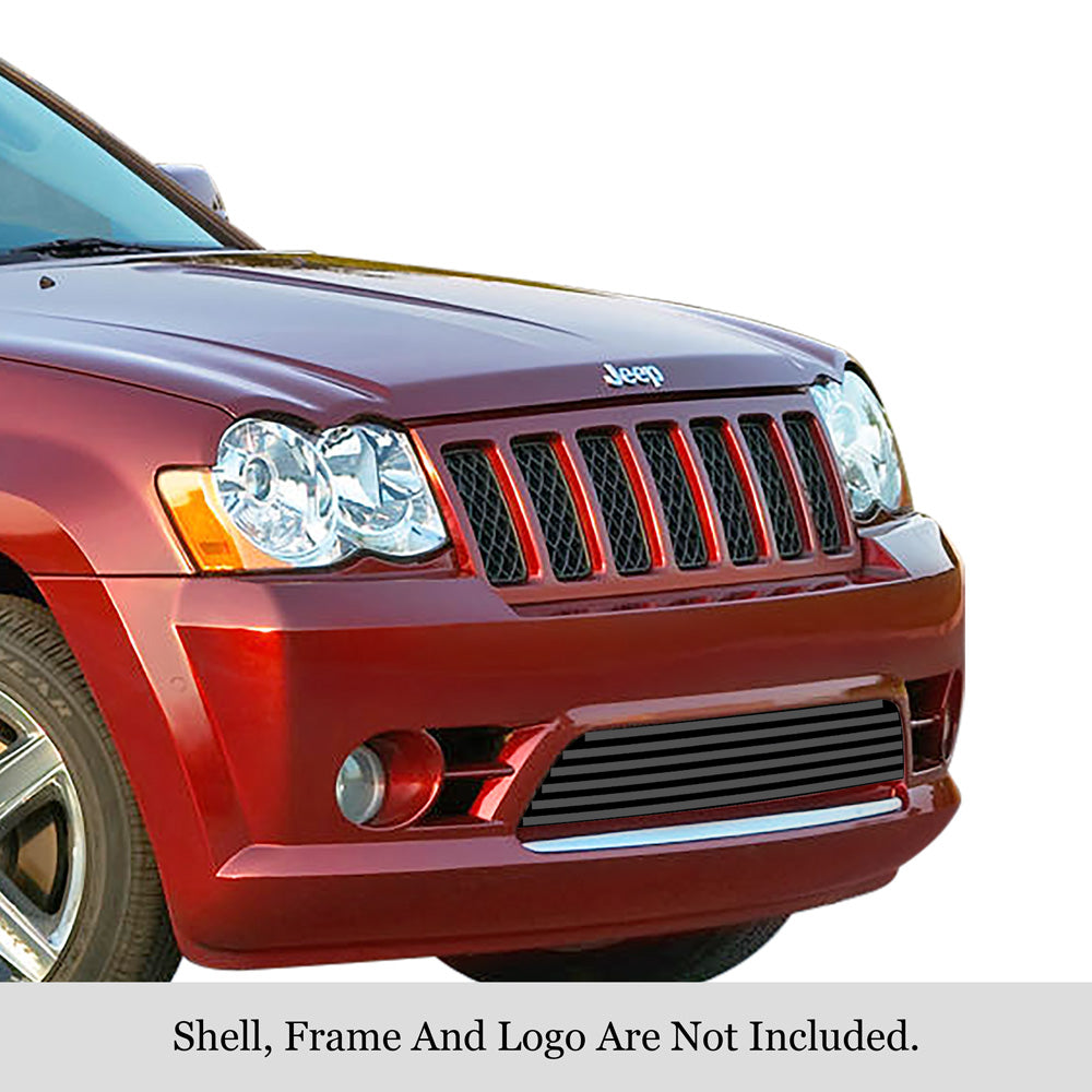 APS Black Stainless Steel Lower Billet Grille for 2009-2010 Jeep Grand Cherokee SRT8 6.1L - Durable Replacement Grille for Off-Road & Custom Car Upgrades