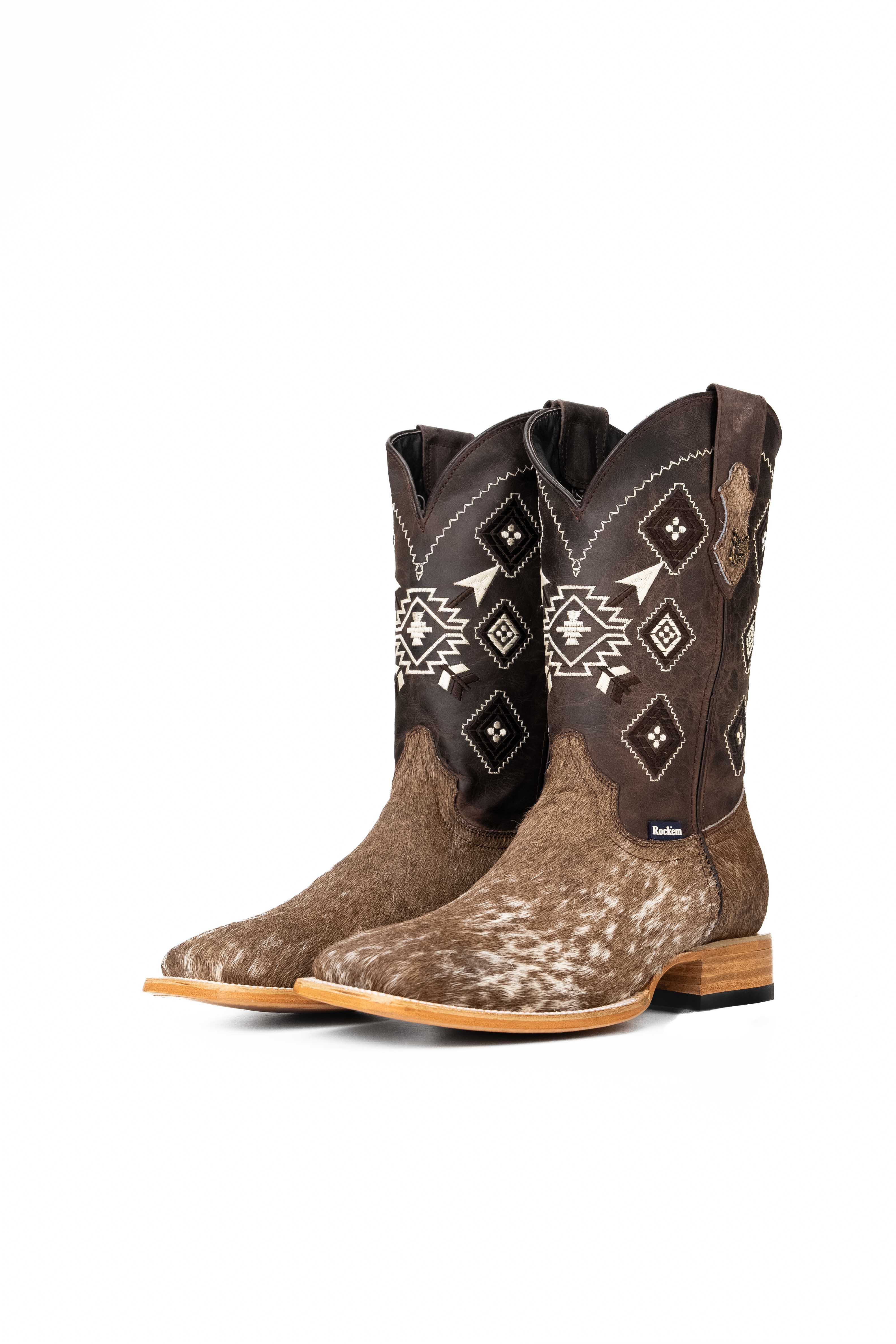 Men's Genuine Cowhide Square Toe Cowboy Boots - Size 11 - Western Style Riding Boots for Country Dancing, Rodeo & Outdoor Work