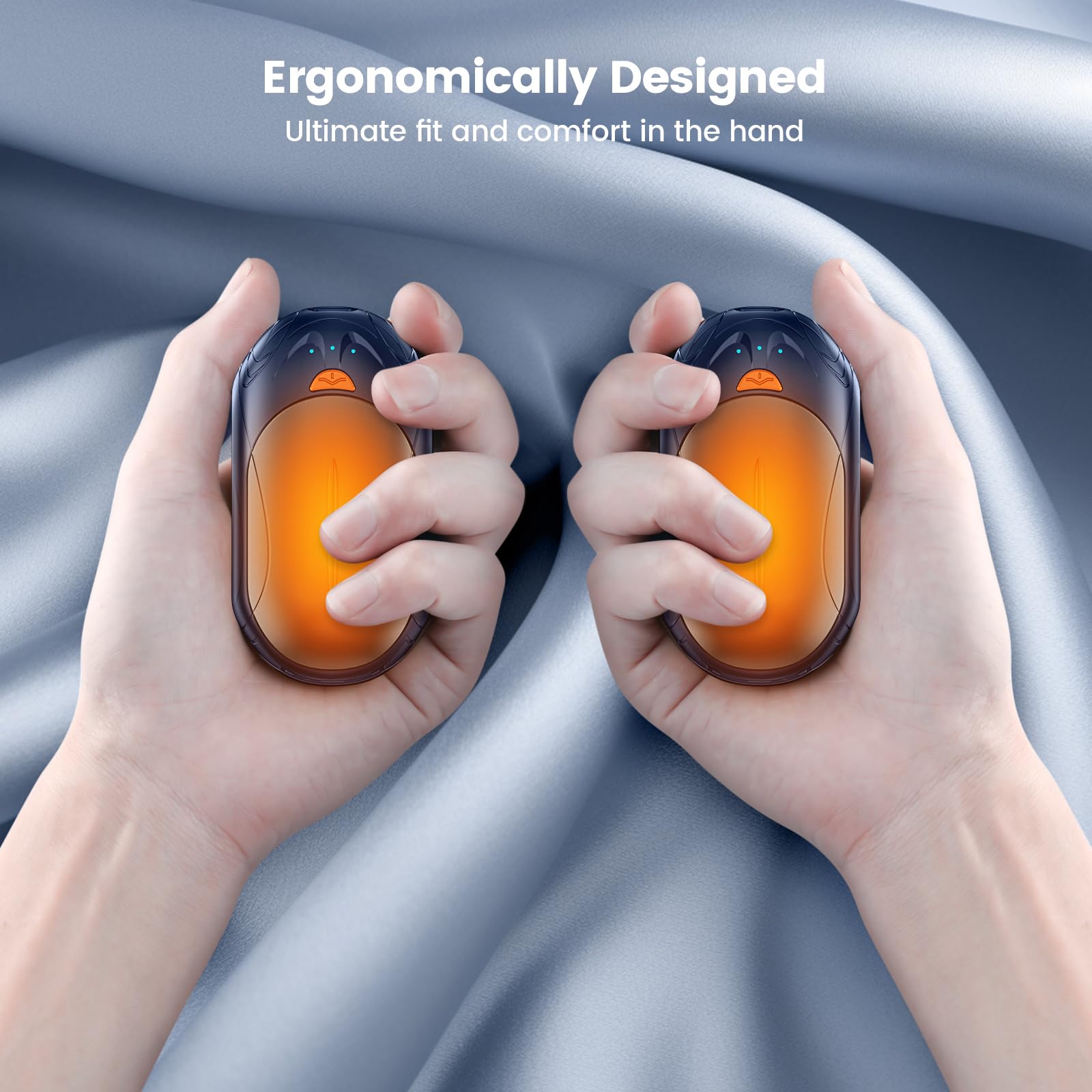 Rechargeable AI Hand Warmers 2 Pack - 6000mAh Electric Hand Warmer with 20Hrs Heating, Portable Pocket Heater for Winter, Camping, Hiking & Outdoor Activities - Perfect Christmas Gift for Men & Women