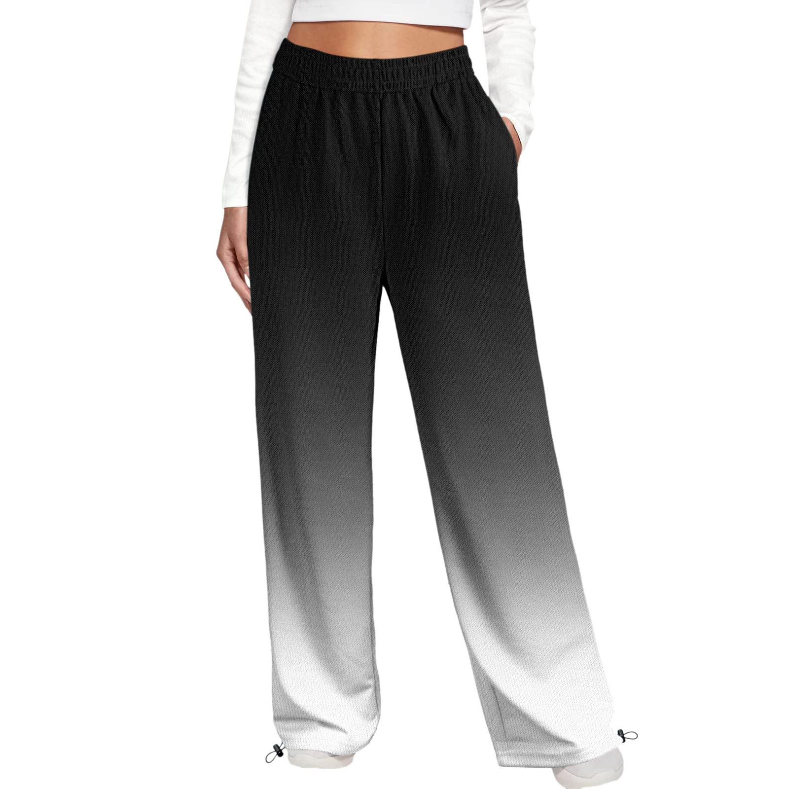 Women's High Waist Joggers with Pockets - Stretchy Lounge Yoga Running Pants, Baggy Sweatpants with Cinch Bottom for Workout, Yoga, Travel & Sleep