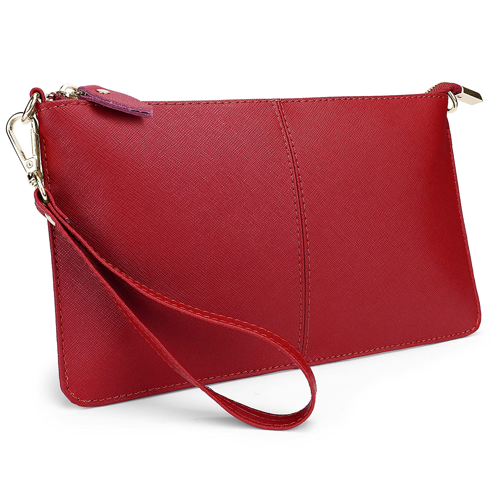 YALUXE Genuine Leather Wristlet Handbag for Women - Slim Crossbody Phone Clutch Purse with Card Slots & RFID Protection | Perfect for Everyday Use, Travel, and Night Out