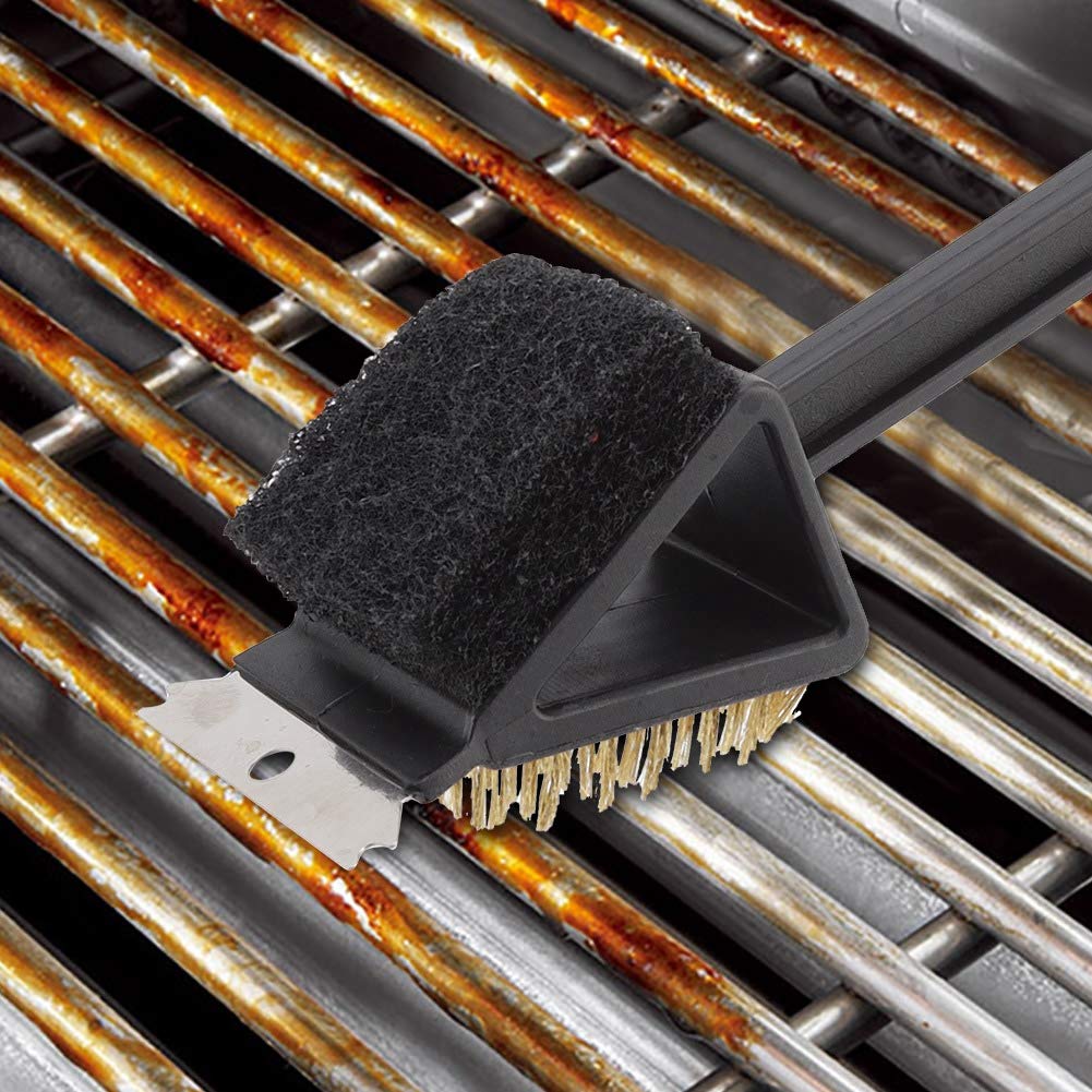 **Horoper Heavy Duty Grill Brush - Stainless Steel BBQ Scrubber & Grill Grate Cleaner with Ergonomic Handle - Perfect for Gas, Charcoal Grills & Outdoor Cooking Accessories**