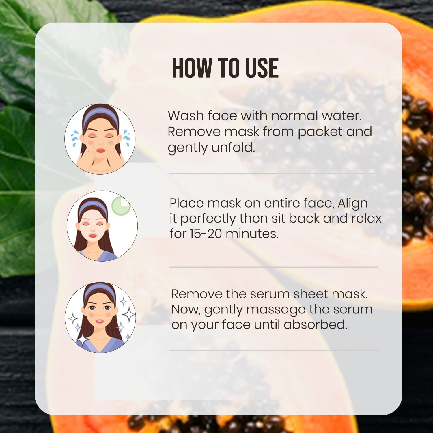 **Retinol Face Sheet Mask with Saffron, Honey & Papaya - Skin Brightening & Illuminating Treatment (Set of 2, 50g) | Hydrating & Glow-Boosting for Dry & Dull Skin**
