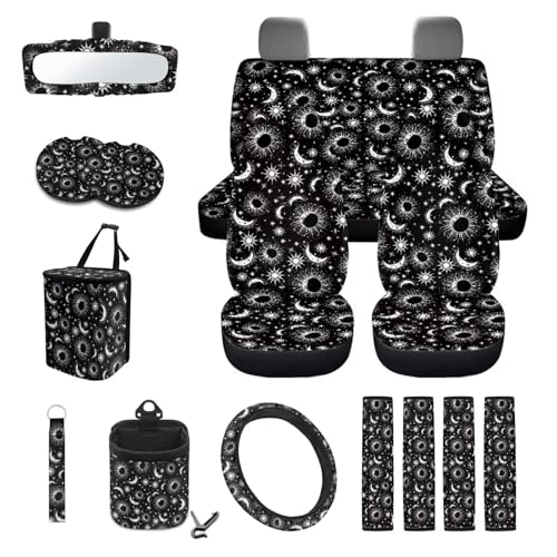 Sun Moon Star Print Black