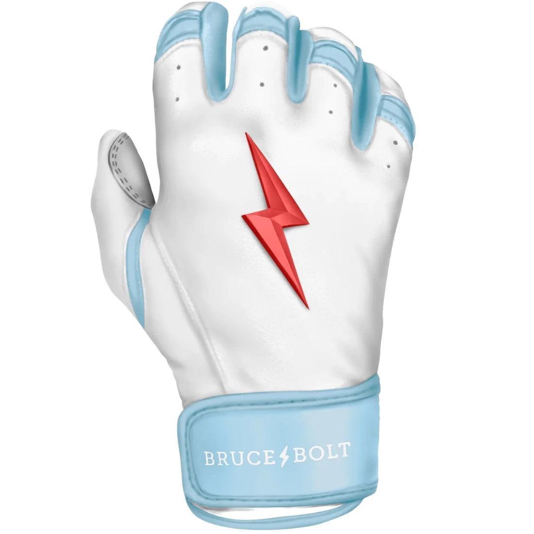 Bruce Bolt PREMIUM PRO Hitting Gloves - White Baseball Batting Gloves for Men & Women, Breathable & Grip-Enhanced for Training & Games | Perfect for Baseball, Softball, and Batting Cage Practice
