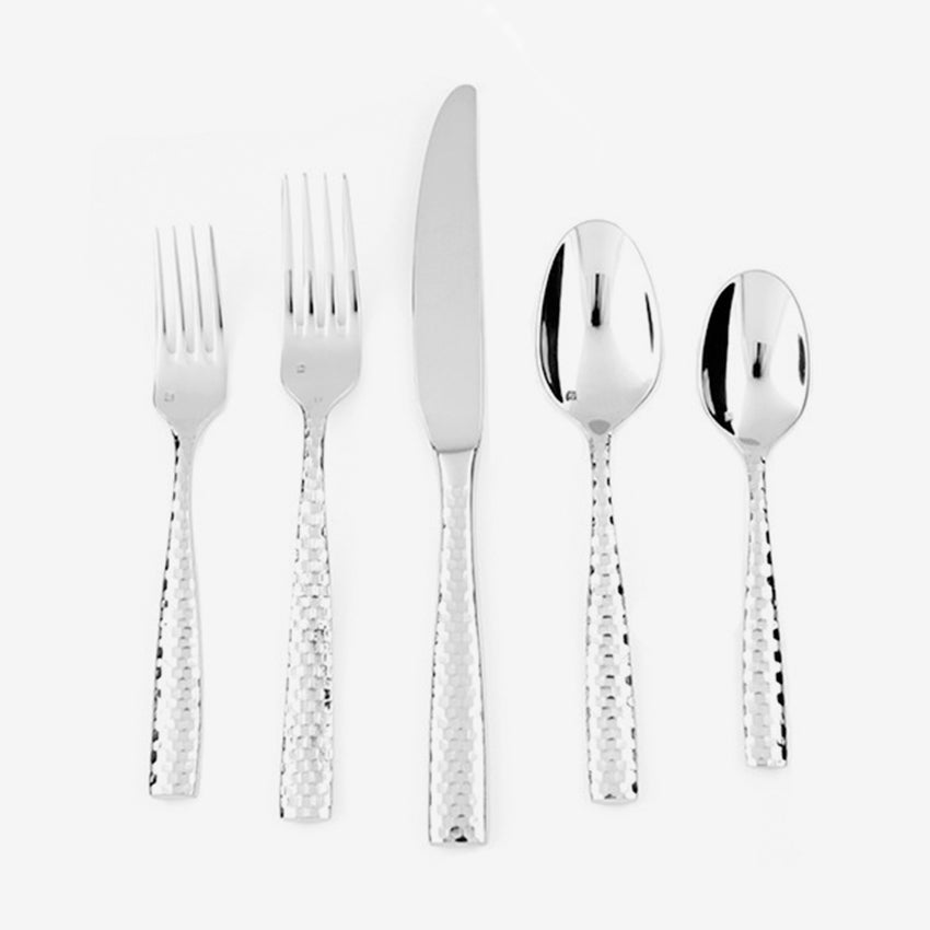 Fortessa Lucca Faceted Flatware Set - 20-Piece Stainless Steel Cutlery for Elegant Dining & Entertaining - Perfect for Weddings, Dinner Parties & Everyday Use