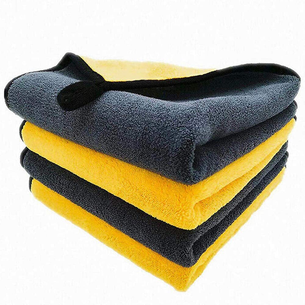 Premium 4-Pack Double-Sided Microfiber Cleaning Towels - Super Absorbent Car Wash Cloths, Dust & Buffing Towels for Cars, Pets & Household Cleaning - Ultra Soft & Lint-Free for Streak-Free Shine