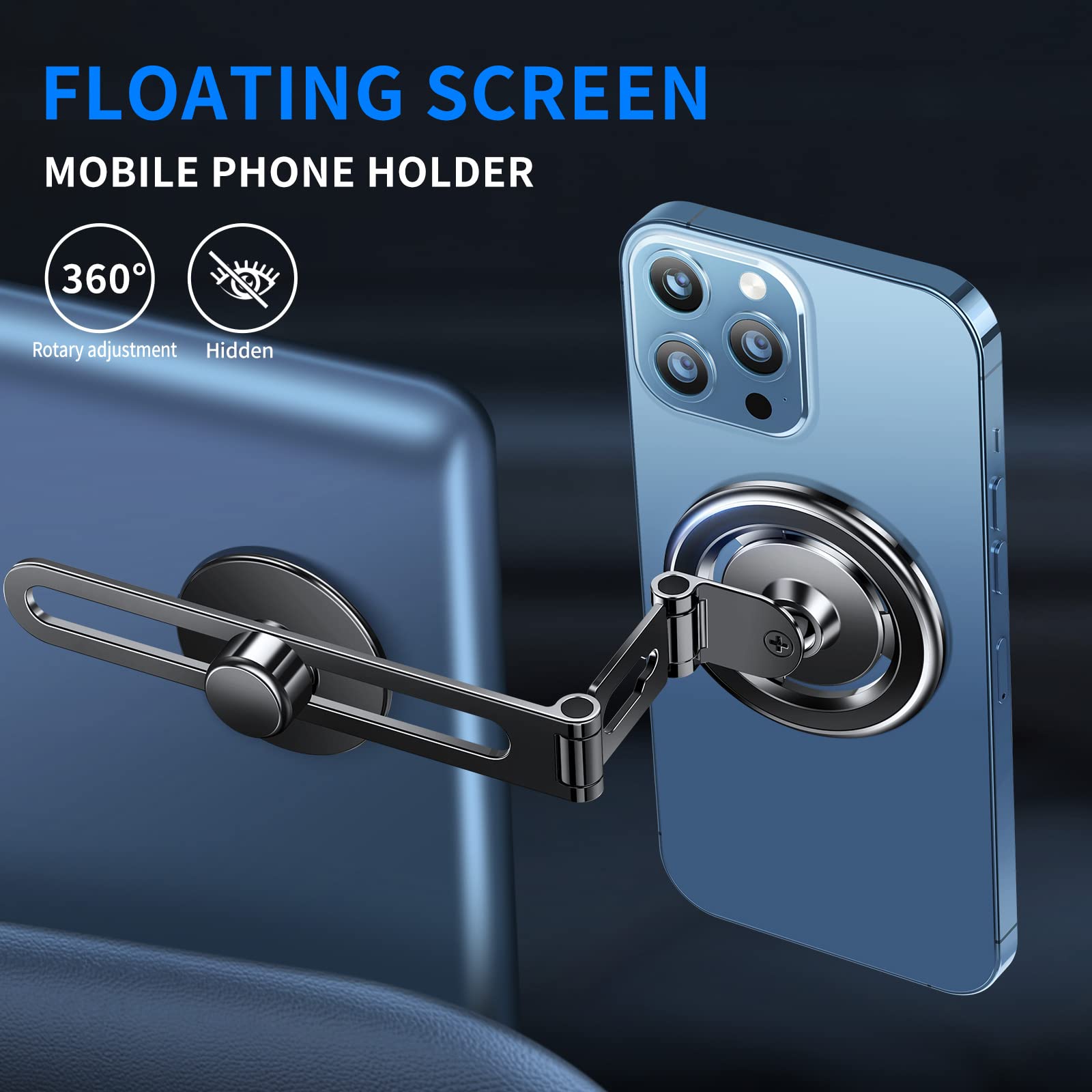MWRWMYMCIX Magnetic Phone Holder for Tesla - Ultra Strong MagSafe Car Mount Compatible with iPhone 15/14/13 & Samsung Galaxy - Foldable Tesla Model 3/Y Accessories - Perfect for Hands-Free Navigation & Safe Driving
