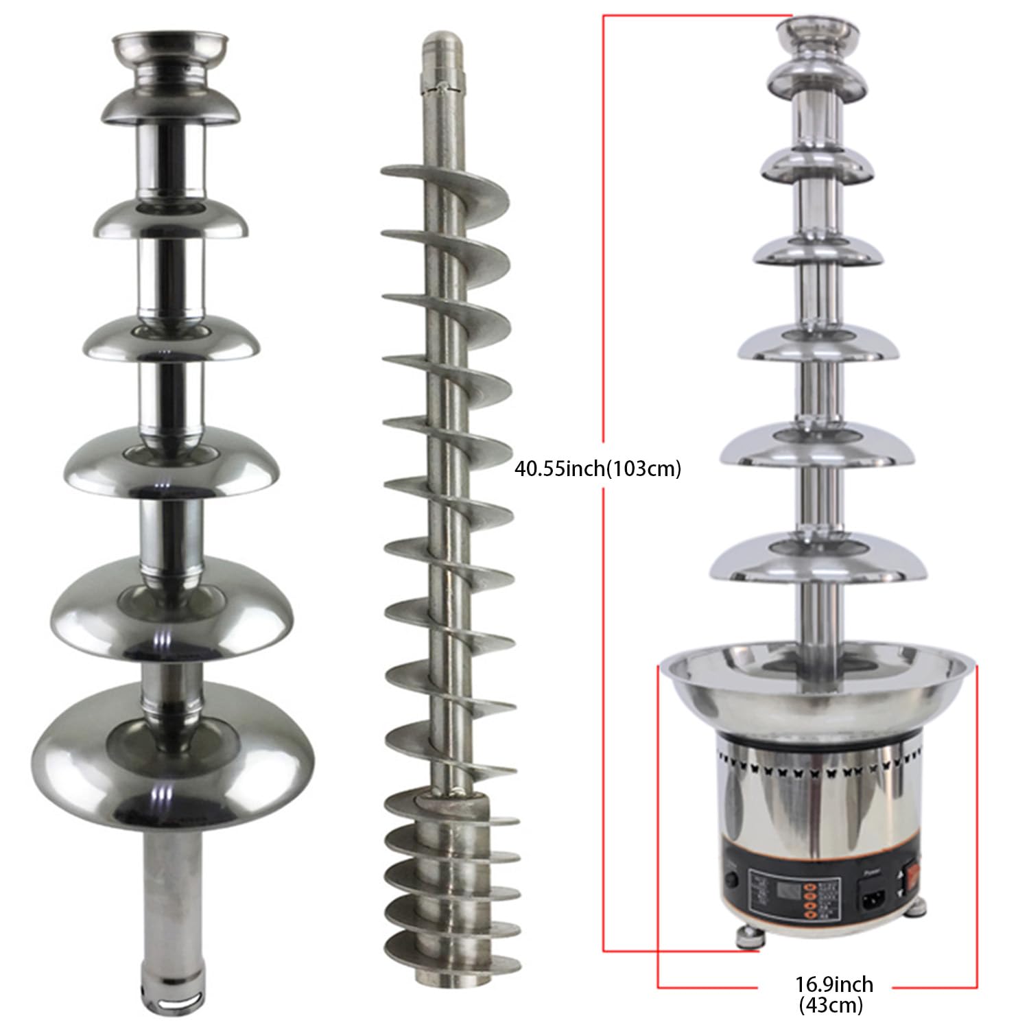 7-Tier Electric Chocolate Fountain Machine 110V - 8kg Capacity for Melting & Fondue - Perfect for Weddings, Parties & Catering Events