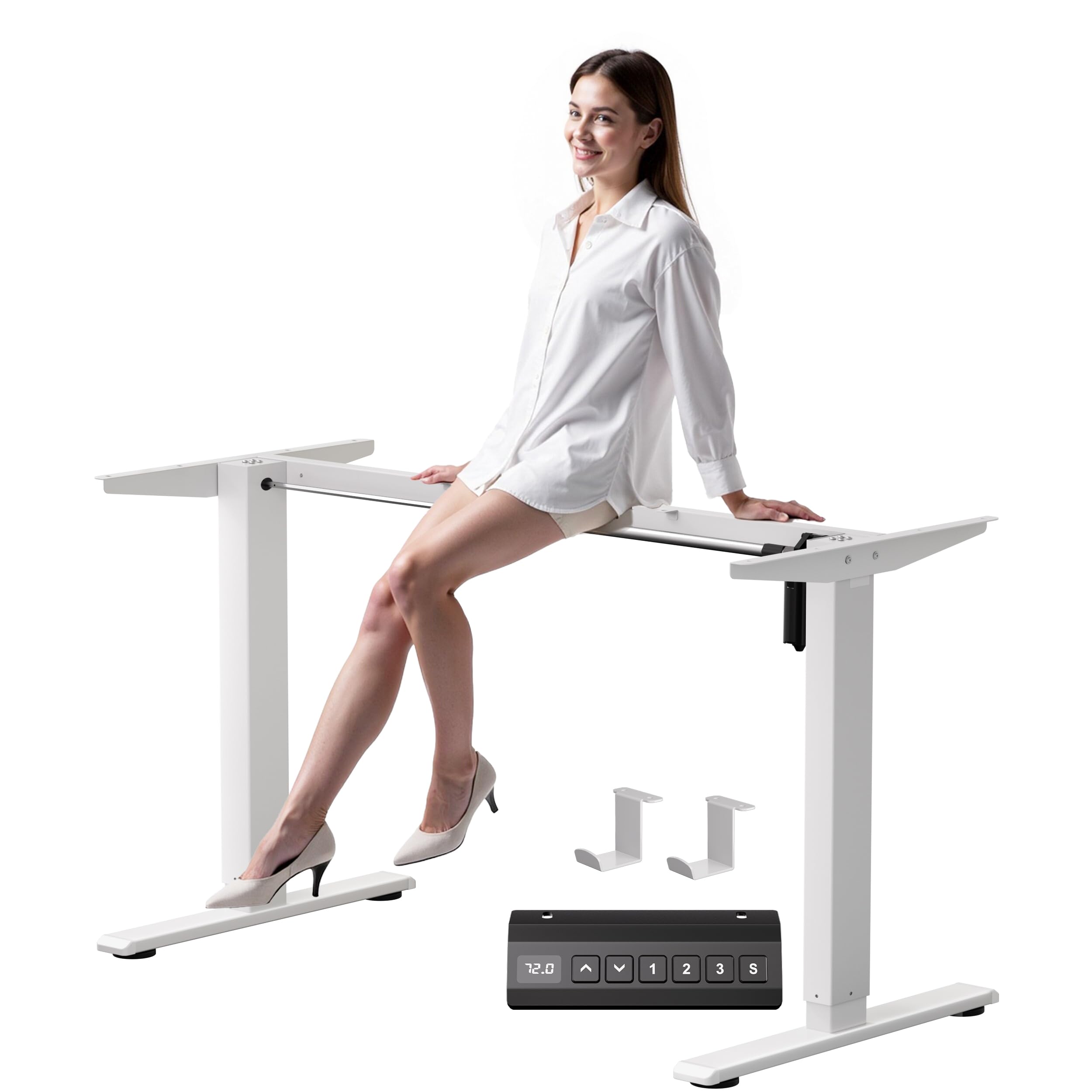 Electric Standing Desk Frame - Adjustable Height Desk Legs with Memory Controller, Up to 47.2