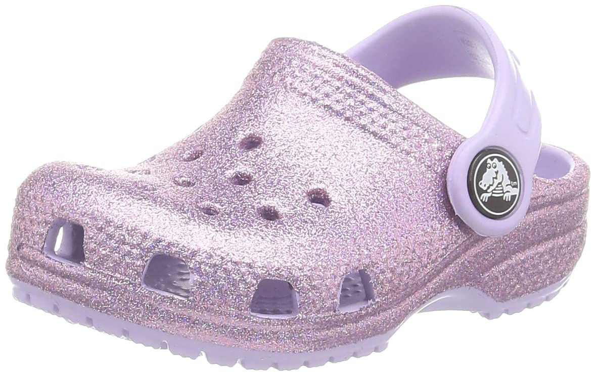 Crocs Unisex-Child Classic Glitter Clogs | Sparkly Comfortable Kids Shoes for School, Beach & Outdoor Play | Waterproof Lightweight Slip-Ons