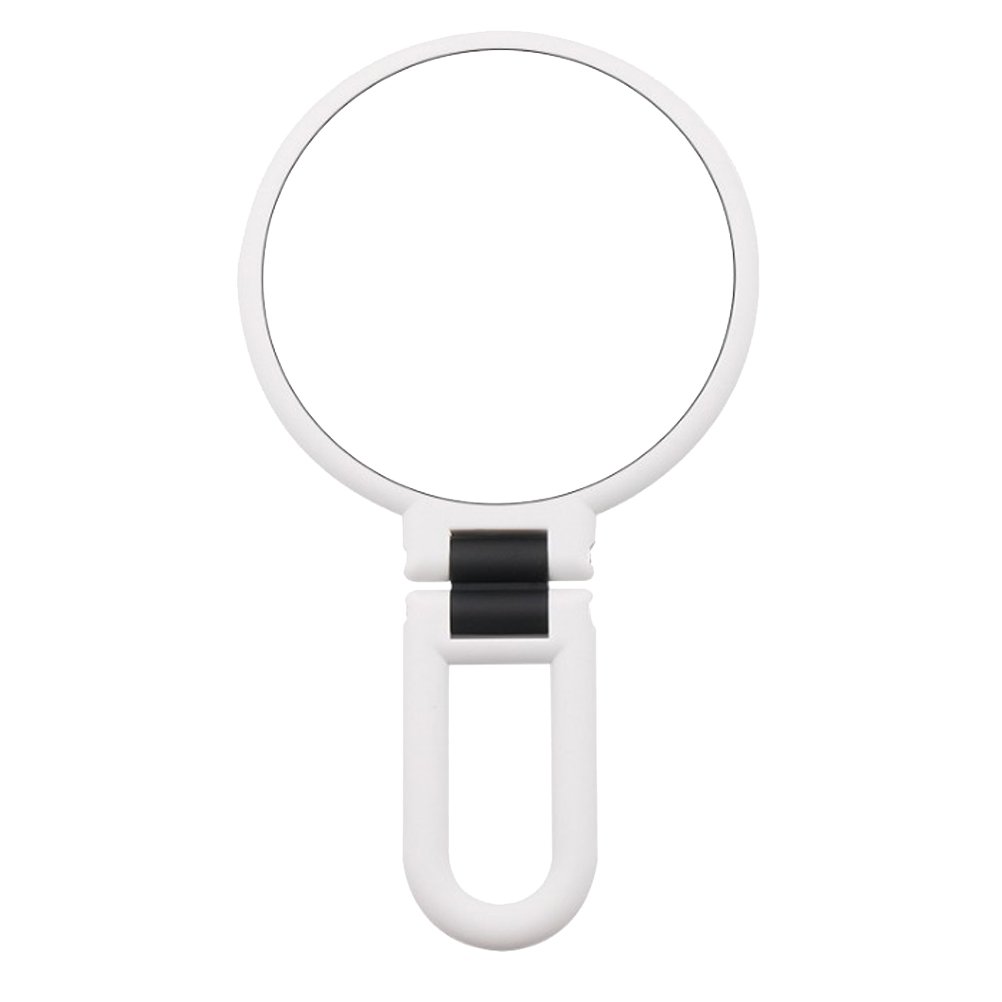 10x Magnifying Round Mirror with Stand - Adjustable Makeup Mirror for Shaving, Eyebrow Plucking & Detailed Makeup | Bathroom Vanity Mirror with LED Lights (White) - Perfect for Home, Salon & Travel Use