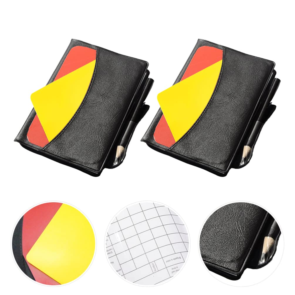 BESPORTBLE 2 Sets Red and Yellow Soccer Referee Cards with Wallet - Standard Football Referee Kit, Smudge Proof, Portable for Matches, Training, and Coaching Accessories - Perfect for Coaches, Referees, and Soccer Enthusiasts