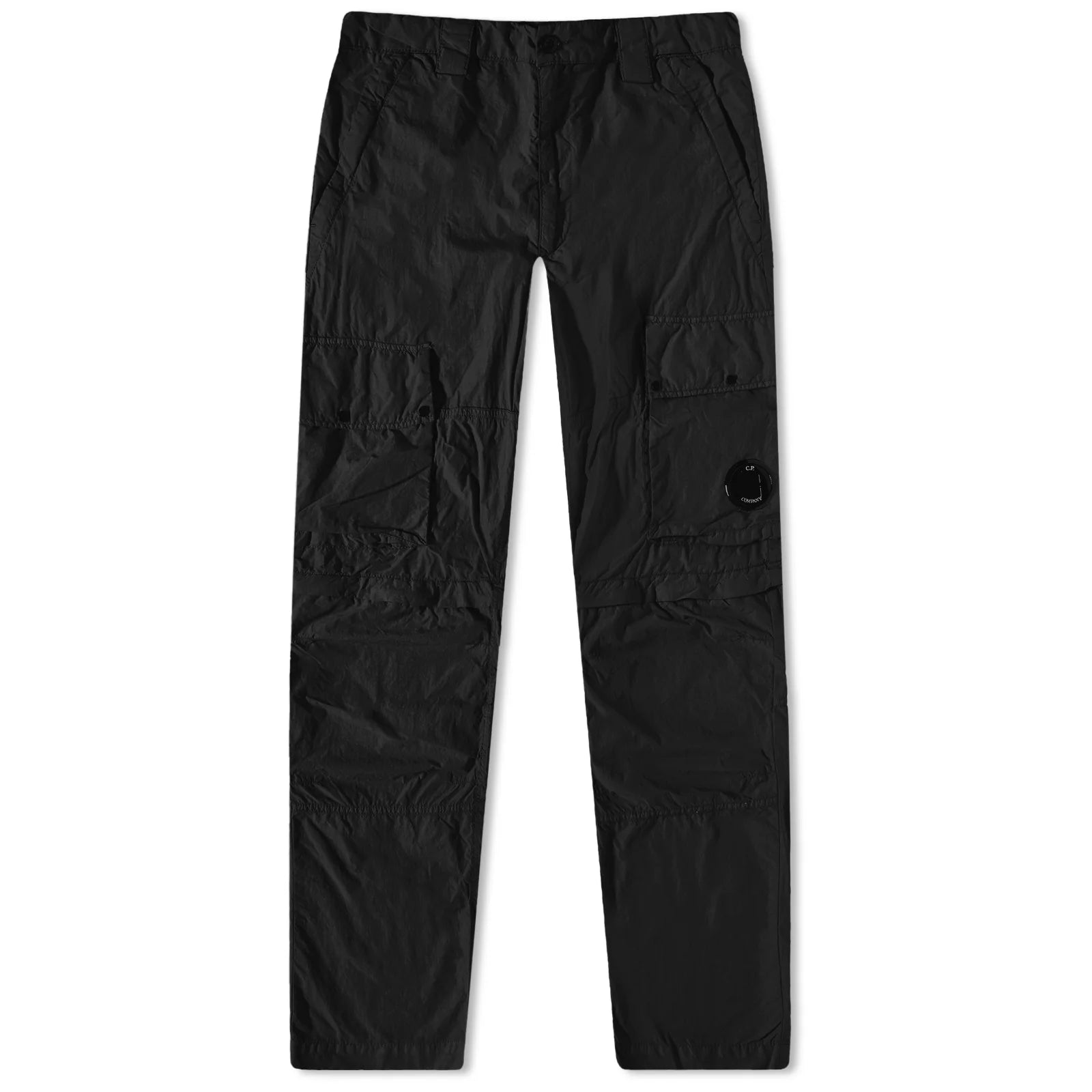 CP Company Black Nylon Lens Cargo Pants for Men - Military Style Tactical Pants with Multiple Pockets - Perfect for Outdoor Adventures, Hiking & Urban Streetwear Fashion