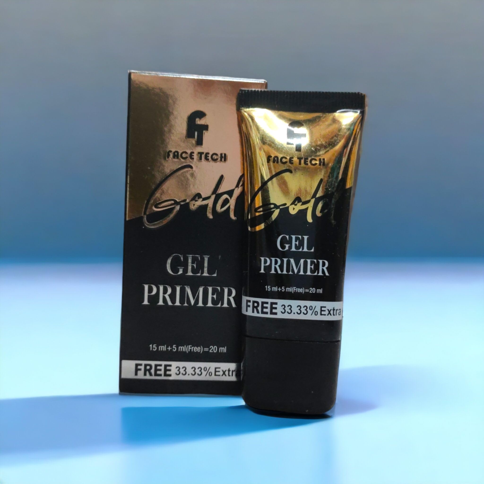 FT Gold Gel Face Primer - Oil-Free, Long-Lasting Makeup Base (20ml) for Flawless Foundation Application | Perfect for Daily Wear & Special Occasions