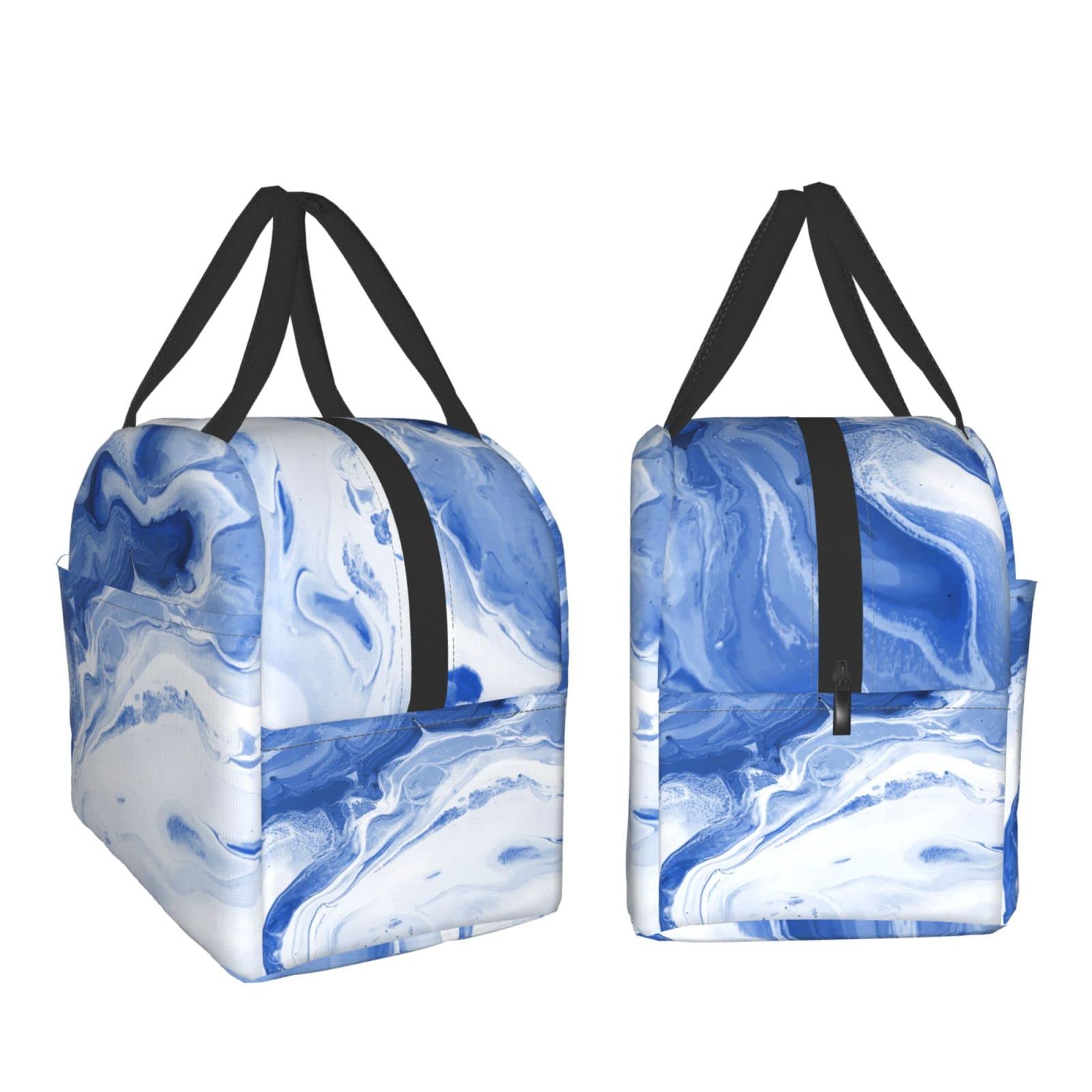 Blue Marble Insulated Lunch Box - Reusable Thermal Lunch Bag for Women & Men - Perfect for Office, Camping, Hiking, Picnic, Beach & Travel - Keep Food Fresh All Day