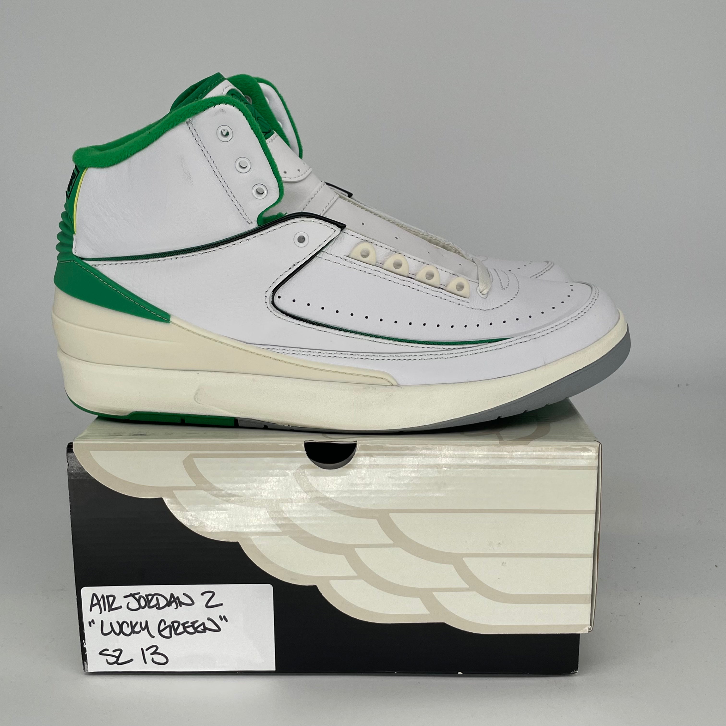 AIR JORDAN 2 Retro Lucky Green Men's Basketball Shoes Size 13 - DR8884-103 | Authentic Sneakers for Casual Wear, Street Style & Sports Performance