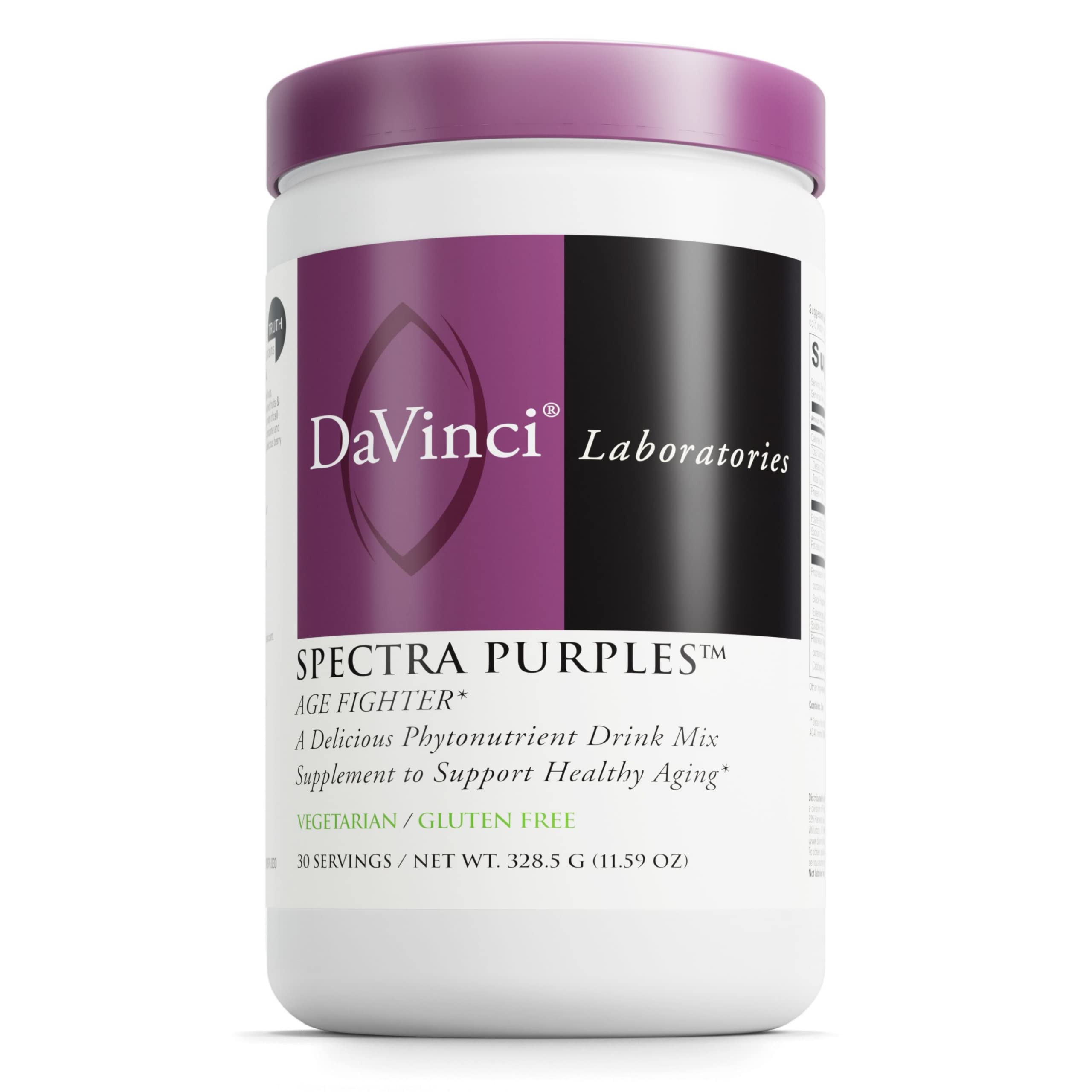 DAVINCI Labs Spectra Purples Powder Supplement - Antioxidant Rich Fruit, Vegetable & Herbal Extracts for Brain & Immune Support - Promotes Healthy Aging - 30 Servings (328.5g) | Daily Wellness Boost for Active Lifestyles & Anti-Aging Routines