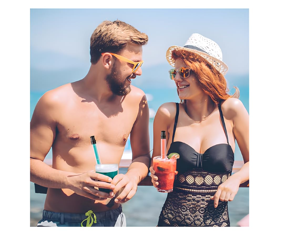 1pc Black Shot Straw Holder for Beach, Pool & Parties - Universal Fit for All Bottles & Glasses - Perfect for Cocktails, Smoothies & Outdoor Drinking