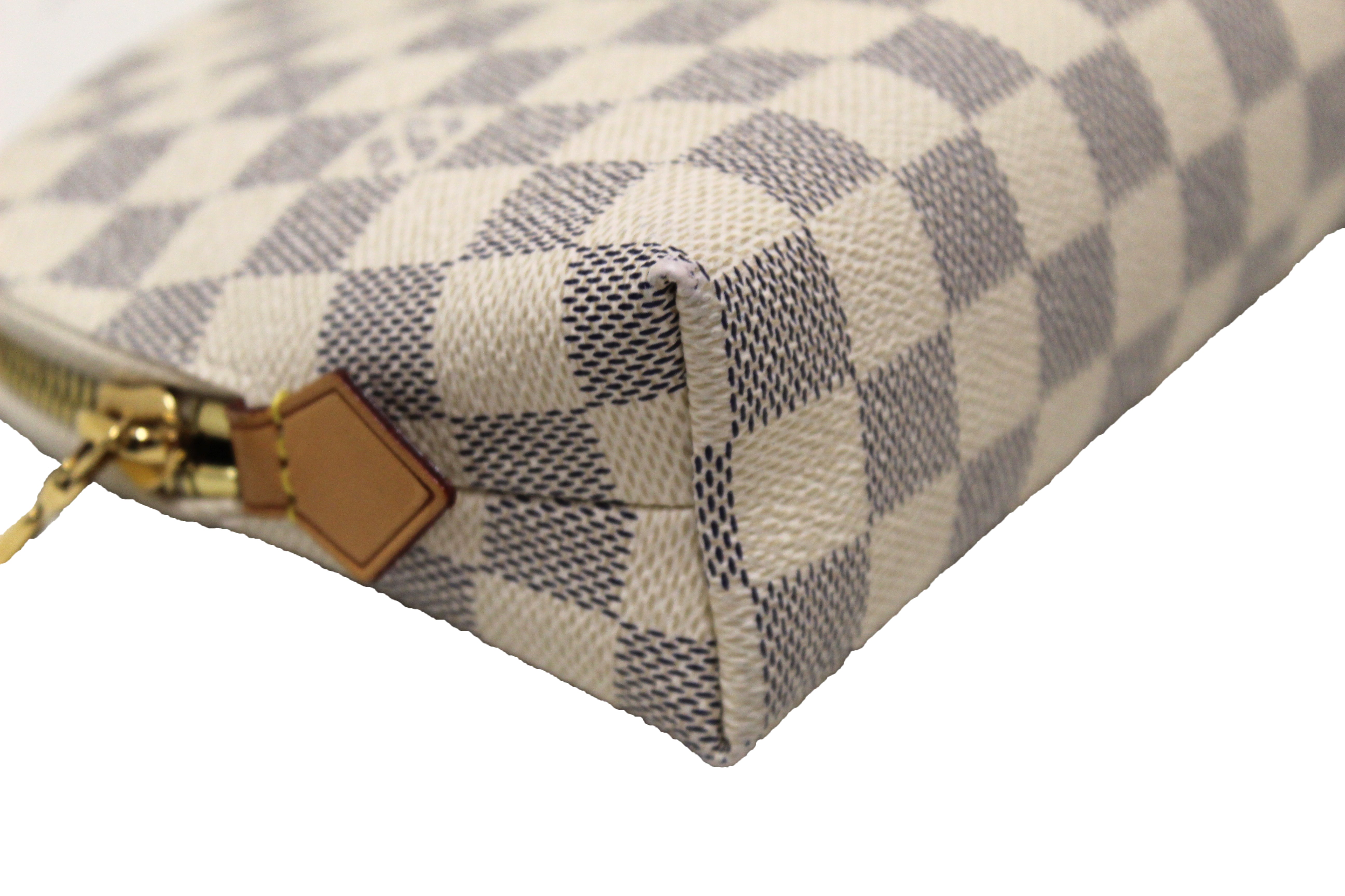 Authentic Louis Vuitton Damier Azur Cosmetic Pouch GM - Luxury Travel Makeup Bag for Women, Perfect for Airplane Carry-on & Weekend Getaways