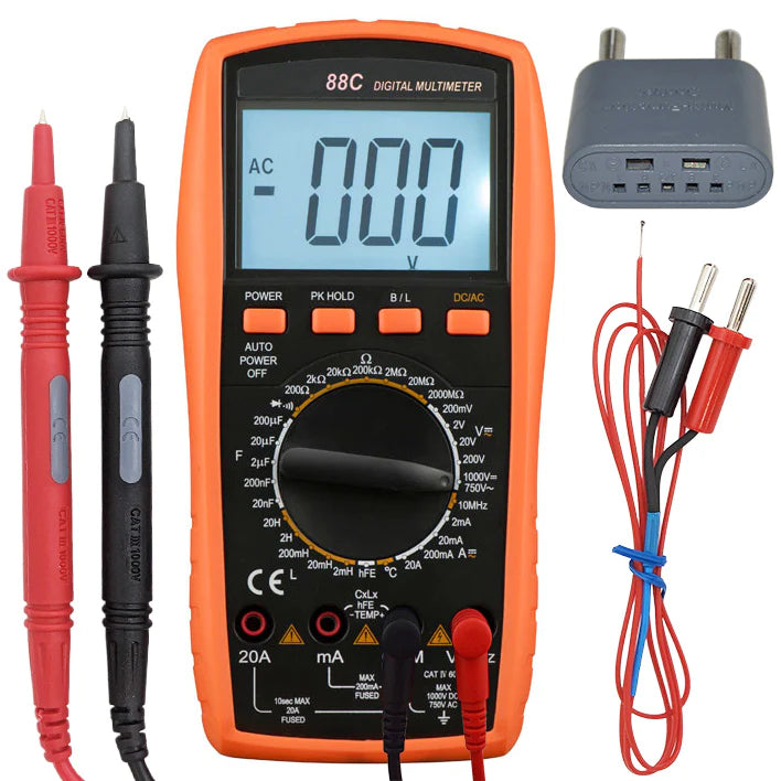 Digital Multimeter with LCD Display - Measures Inductance, Frequency, Temperature, Capacitance & Resistance - Perfect for Electronics Repair, DIY Projects & Home Electrical Testing