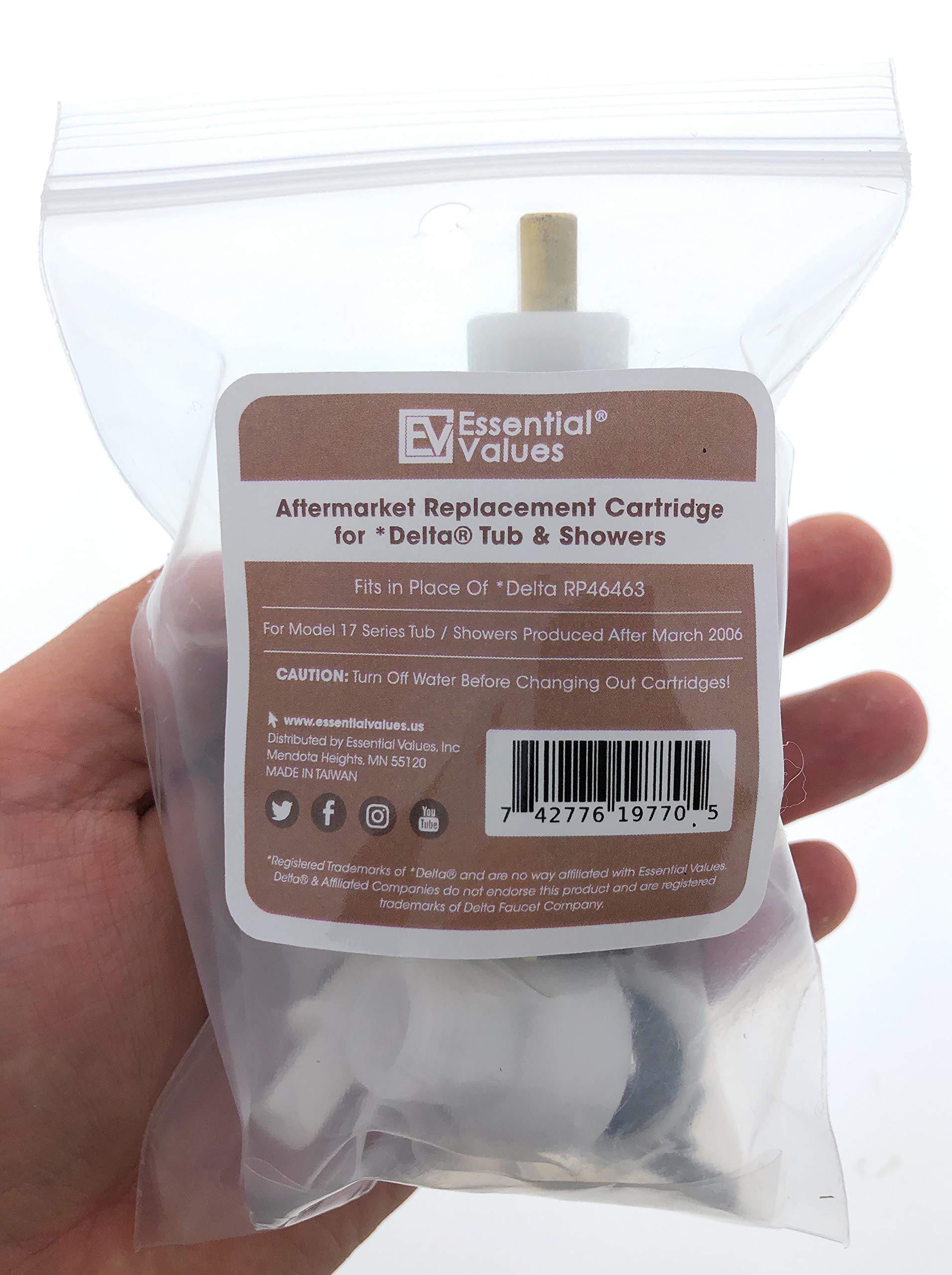 Essential Values Cartridge (#RP46463) - Aftermarket Replacement for Delta Monitor 17 Series (2006-Present) | High-Quality Metal & Plastic Construction with Spring Adapter | Perfect for Kitchen & Bathroom Faucet Repairs