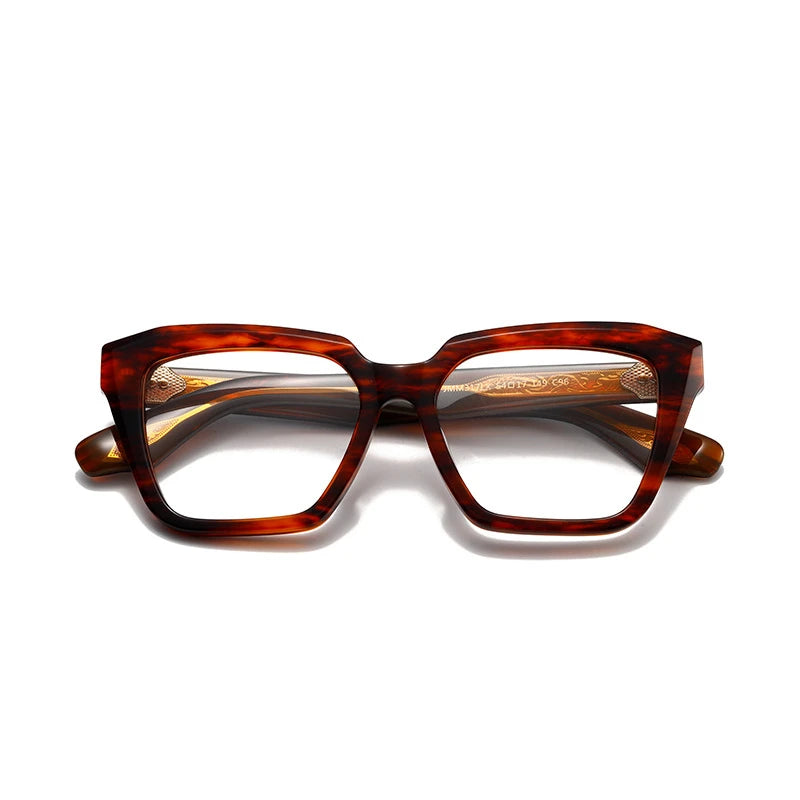 Stylish Aror Unisex Full Rim Square Cat Eye Acetate Eyeglasses Frame 842317 - Trendy Retro Glasses for Men & Women, Perfect for Office, Reading, and Fashion Accessories