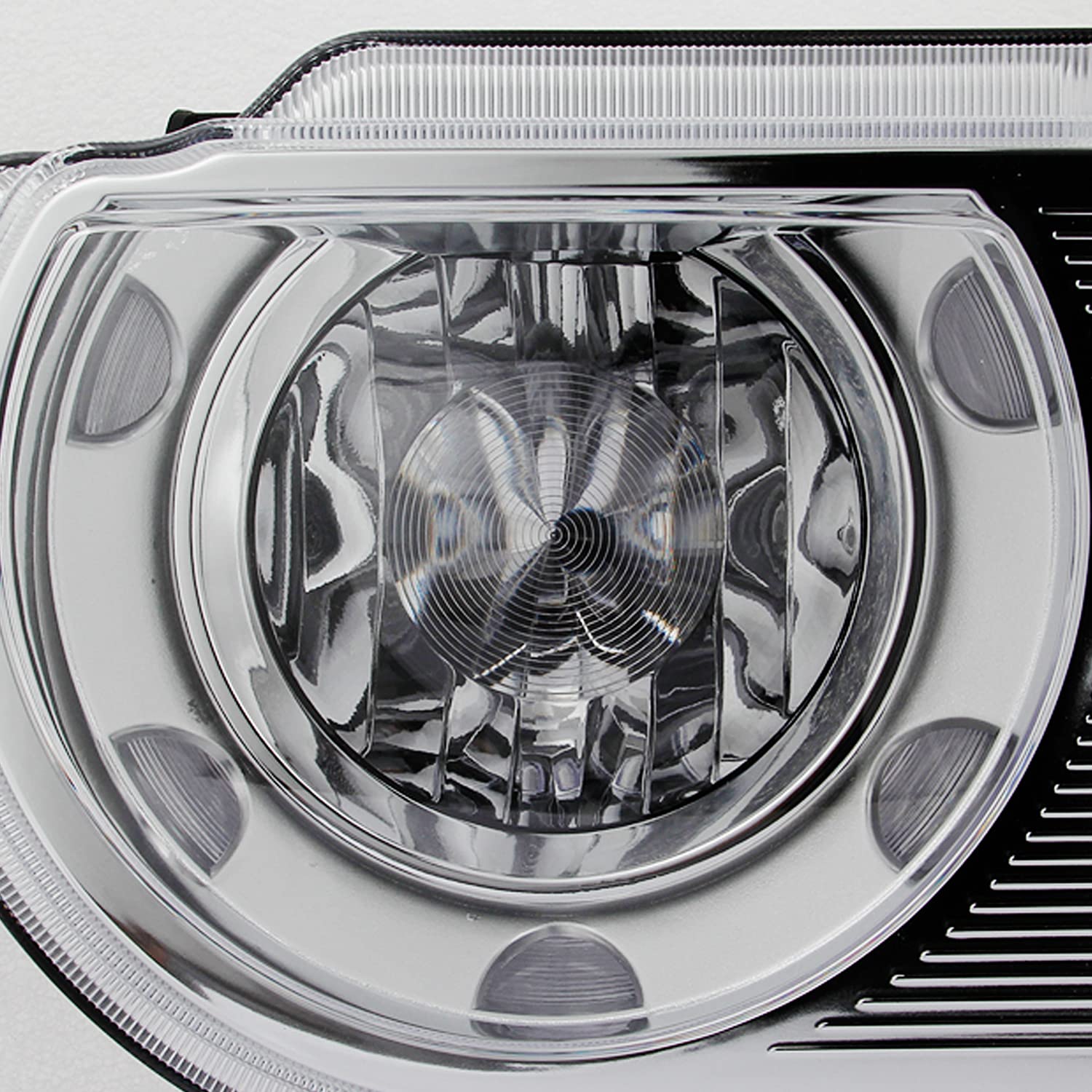 AKKON Replacement HID Xenon Headlights for Dodge Challenger - OE Style Chrome Projector Headlamps Pair (Left + Right) | Perfect for Night Driving & Car Upgrades