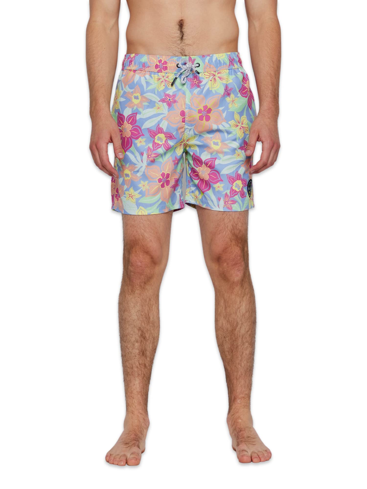 **Men's Hawaiian Floral Swim Trunks - Quick Dry Beach Shorts for Swimming, Surfing & Summer Vacations**