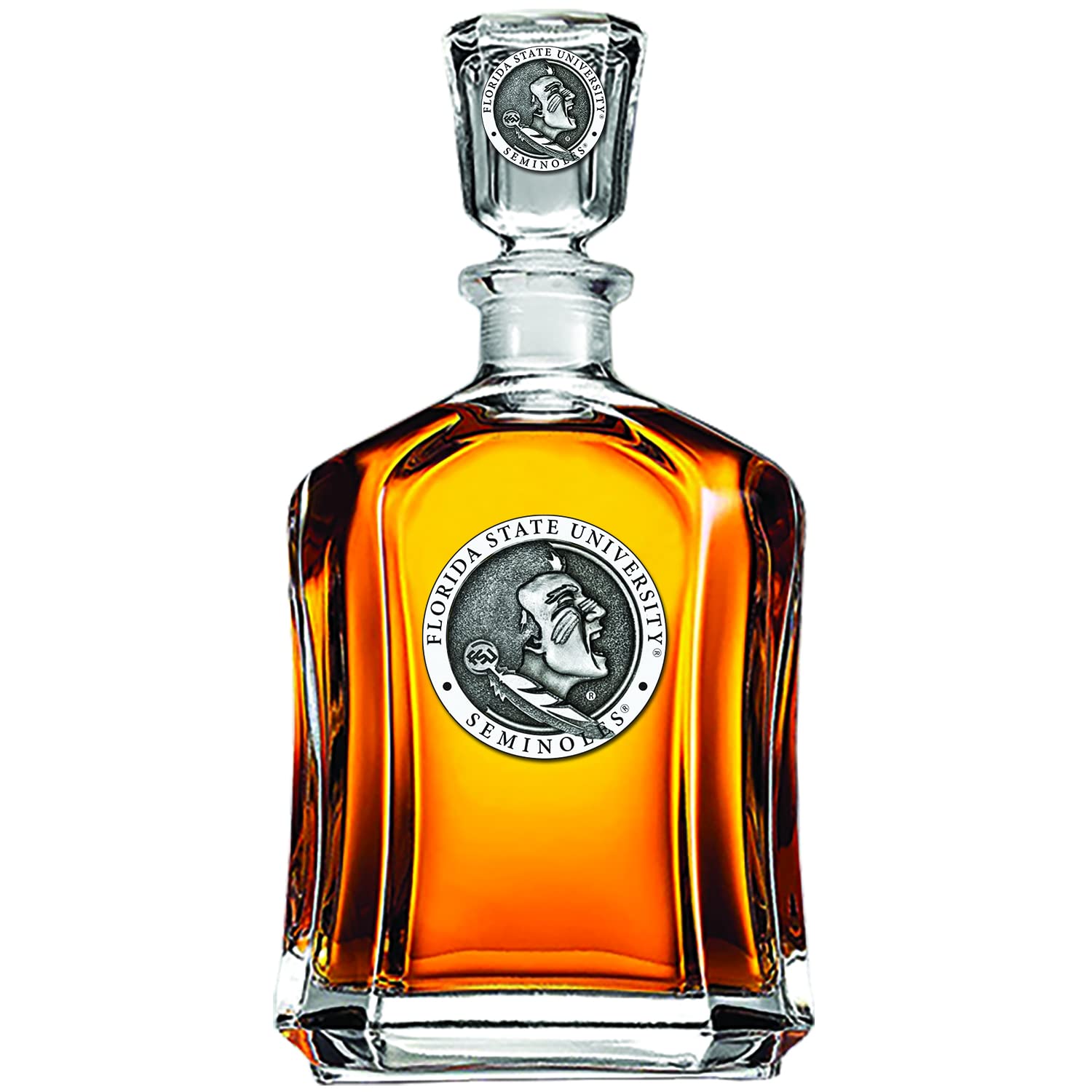 Florida State Capitol Whiskey Decanter – 24 oz Pewter Glass Liquor Decanter with Airtight Stopper | Handcrafted Barware Gift Set for Bourbon, Scotch & Whiskey Lovers | Perfect for Home Bars, Anniversaries & Collector's Display