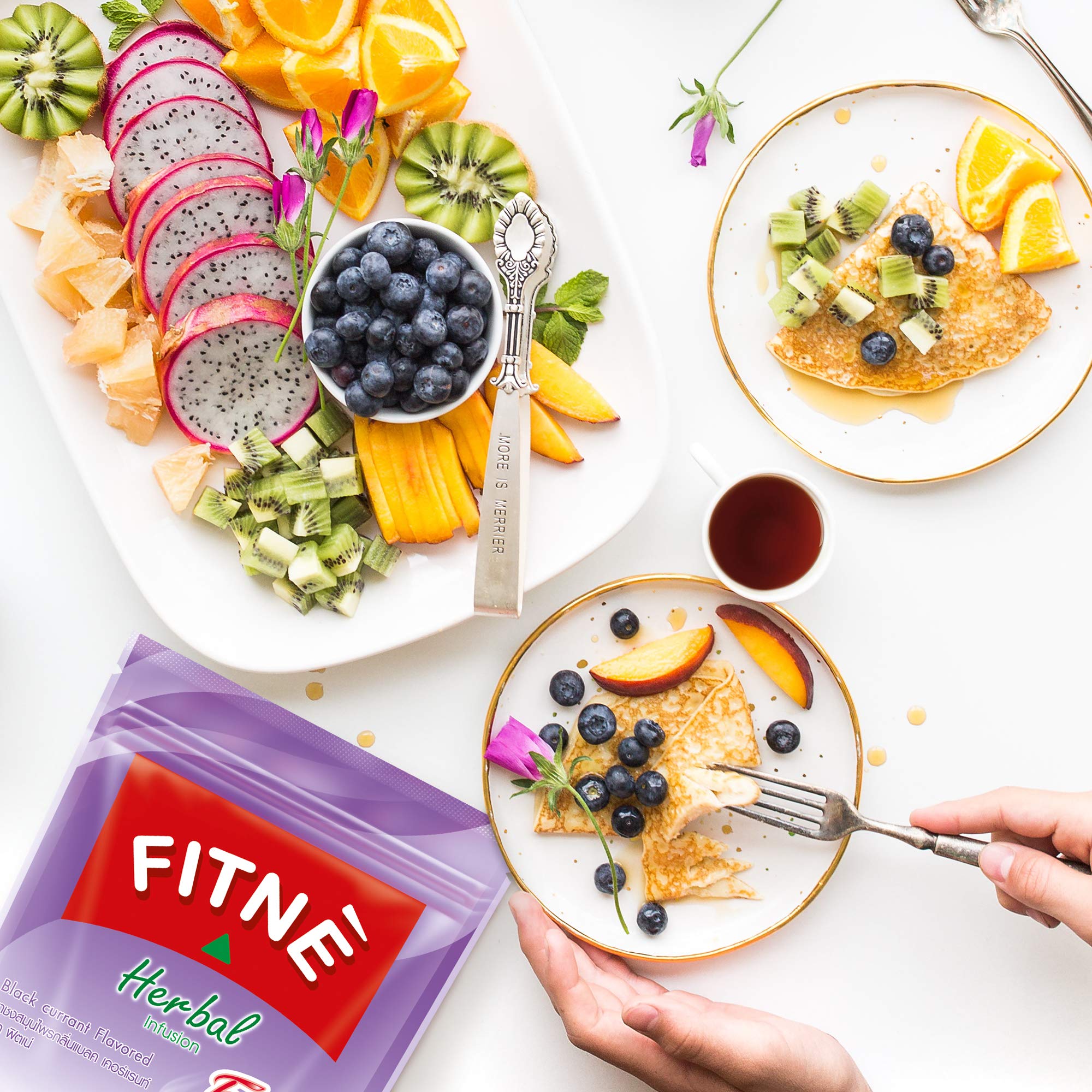 FITNE Black Currant Herbal Green Tea with Garcinia & Senna - Antioxidant Rich Detox Tea for Gentle Cleansing, Weight Management & Wellness - 15 Caffeine-Free Tea Bags for Daily Relaxation & Digestive Support