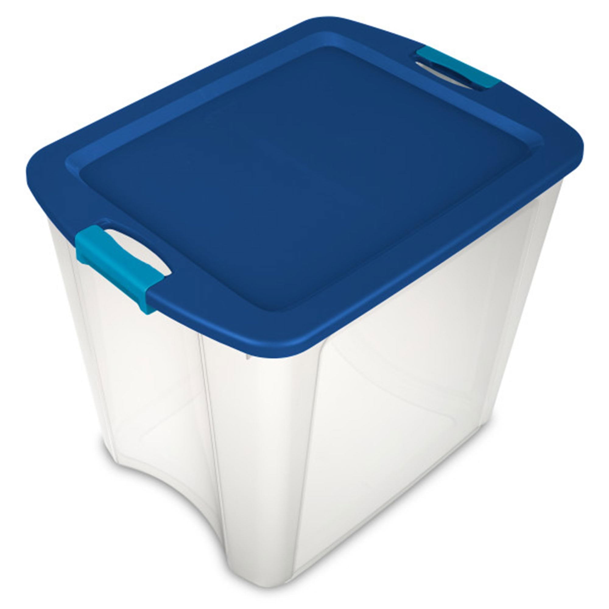 Sterilite 4-Pack 27 Gallon Clear Plastic Storage Bins with Secure Latching Lids & Ergonomic Handles for Home Organization, Moving & Garage Storage