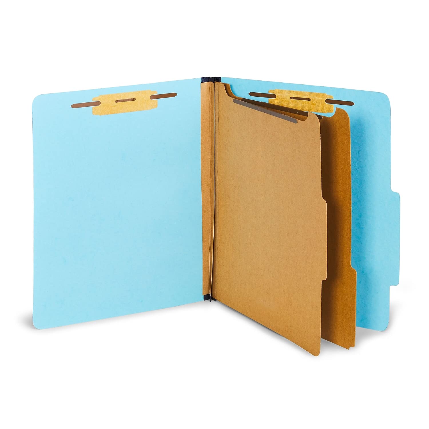 Staples Recycled Classification Folders - Letter Size, 2-Partition File Folders in Blue (20 per Box) - Perfect for Office Organization, School Supplies & Document Filing