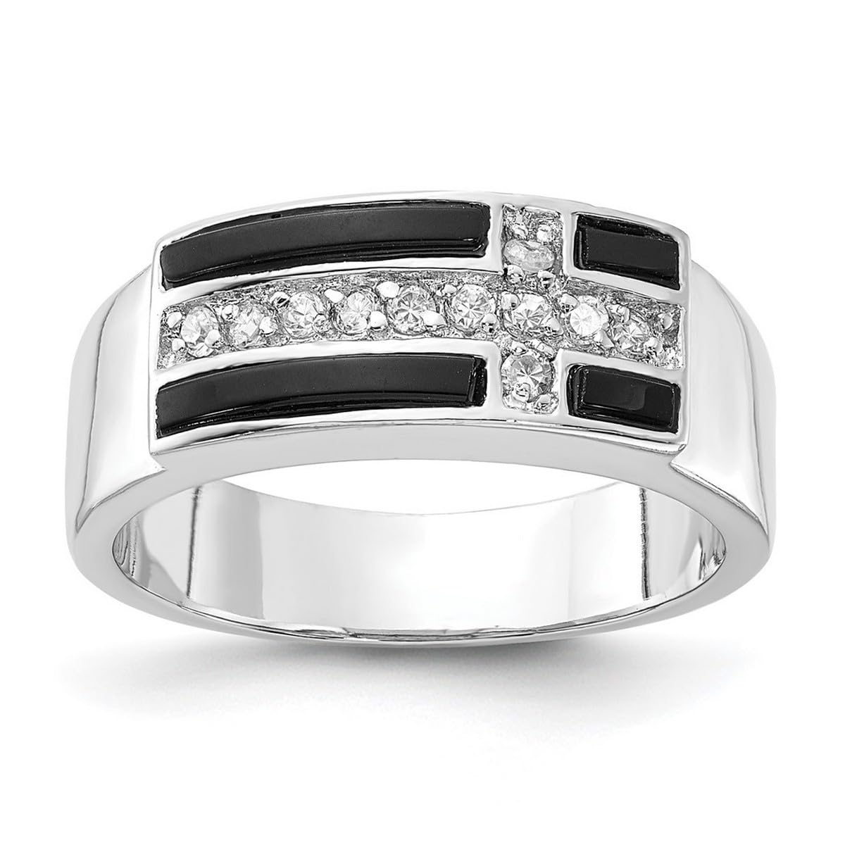 925 Sterling Silver Enameled CZ Cubic Zirconia Simulated Diamond Ring for Women - Elegant Gift for Anniversary, Valentine's Day & Special Occasions