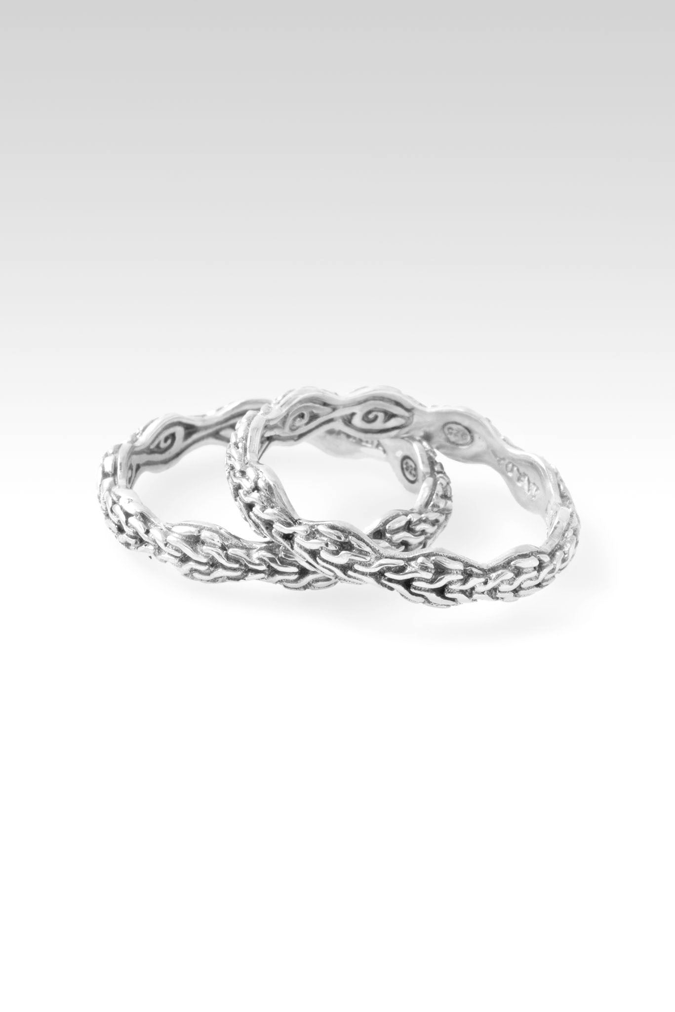 Elegant Chainlink Ring Set of 2 - Sterling Silver Stackable Rings for Women - Perfect for Everyday Wear, Layering & Gift Giving