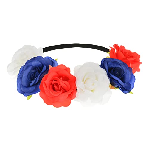 Red Blue White Elastic Ribbon