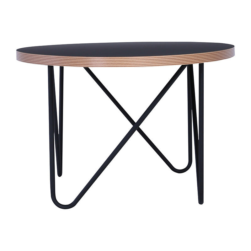 NARESH Oval Black Coffee Table - Modern Living Room Centerpiece for Home Decor & Small Space Furniture