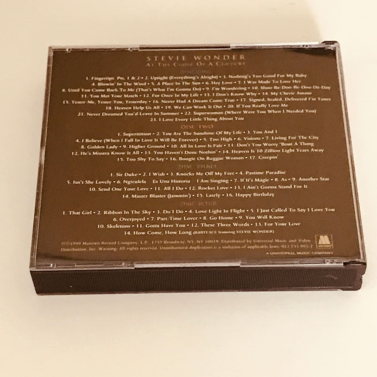 Stevie Wonder At the Close of a Century 4 CD Box Set (1999) with Booklet - Limited Edition Music Collection for Audiophiles & Soul Music Lovers