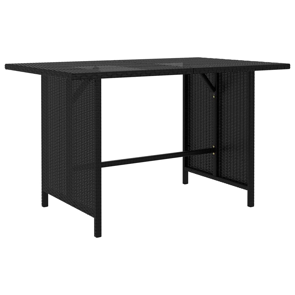Black Poly Rattan Patio Dining Table 43.3