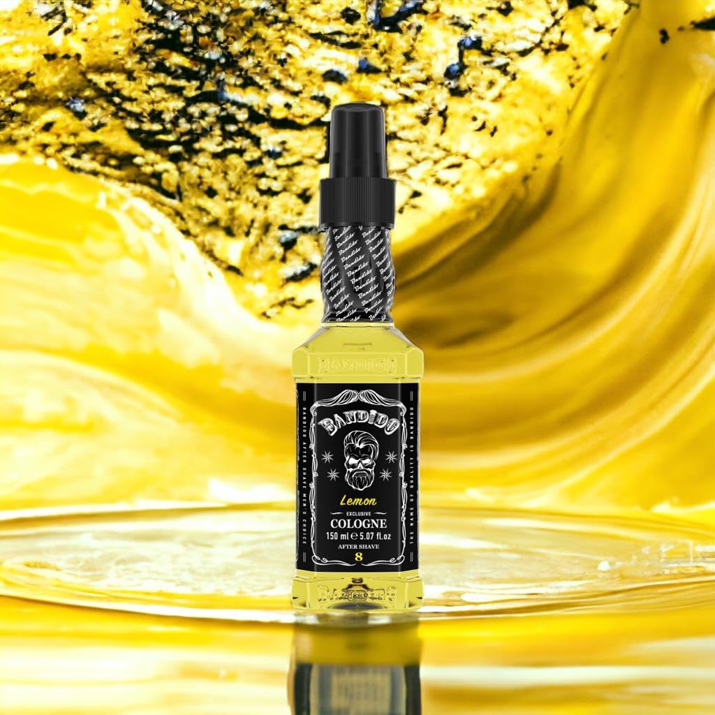 Bandido Aftershave Cologne for Men | Traditional Turkish Eau de Cologne Spray with 70% Alcohol Content | Refreshing Lemon Scent 150ml | Perfect for Post-Shave, Grooming & Daily Fragrance