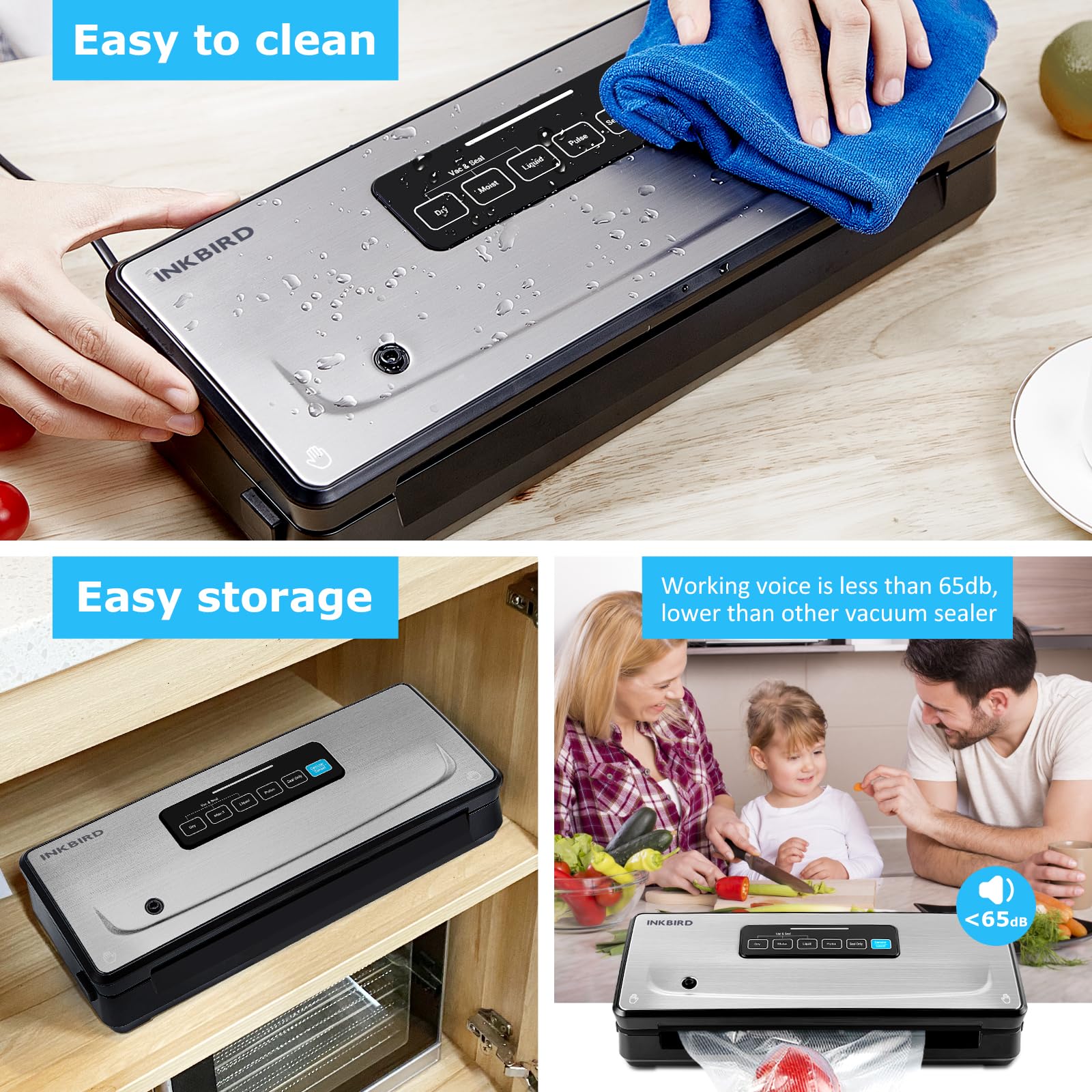 INKBIRD Vacuum Sealer Machine with 55pcs 8x12