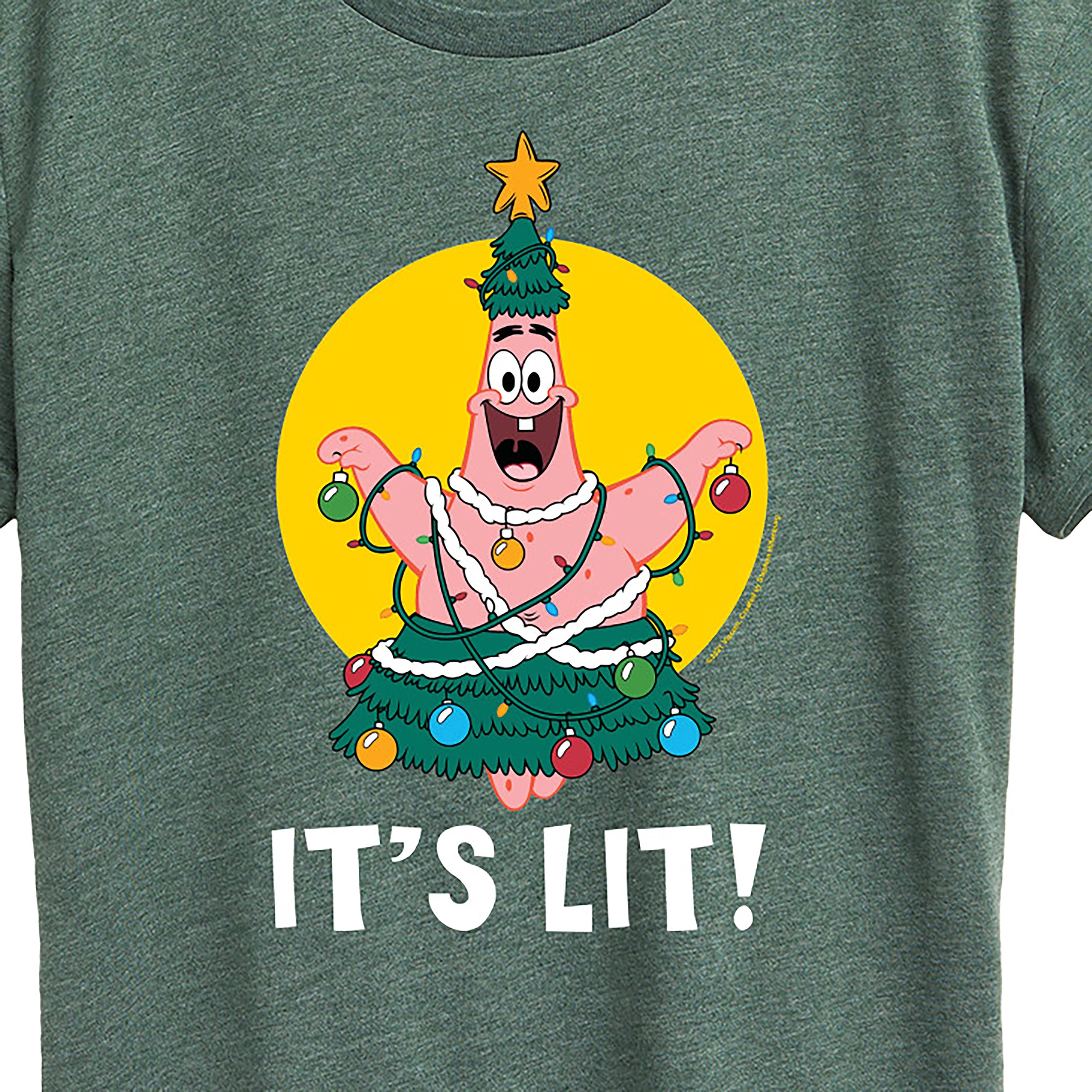 Spongebob Squarepants Patrick It's Lit Women's Lightweight French Terry Pullover Hoodie - Soft Casual Sweatshirt for Women - Perfect for Lounge Wear, Street Style & Fan Fashion