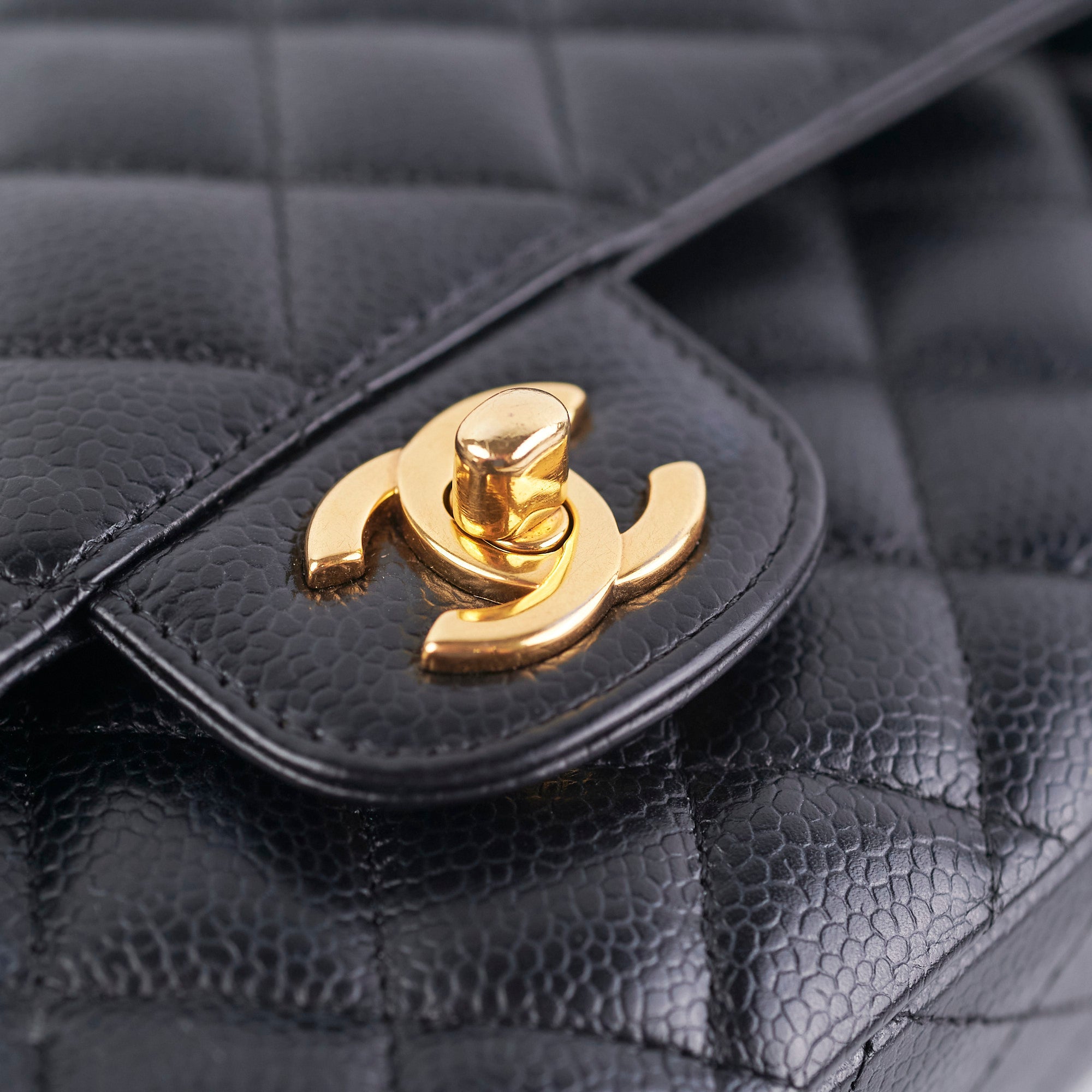 Chanel Medium/Large Caviar Double Classic Flap Black Handbag - Luxury Designer Crossbody Purse for Women | Perfect for Work, Evening Events & Special Occasions
