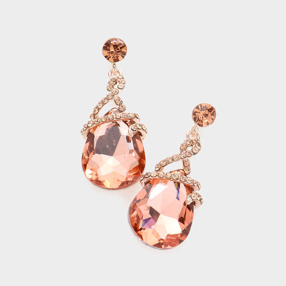 Elegant Peach Teardrop Earrings for Interviews & Pageants - Dainty Women's Jewelry for Professional Events & Special Occasions