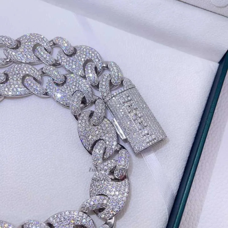 24K Gold Plated Moissanite Cuban Link Chain Necklace for Men - Iced Out Hip Hop Jewelry - Perfect for Gifts, Parties & Everyday Wear