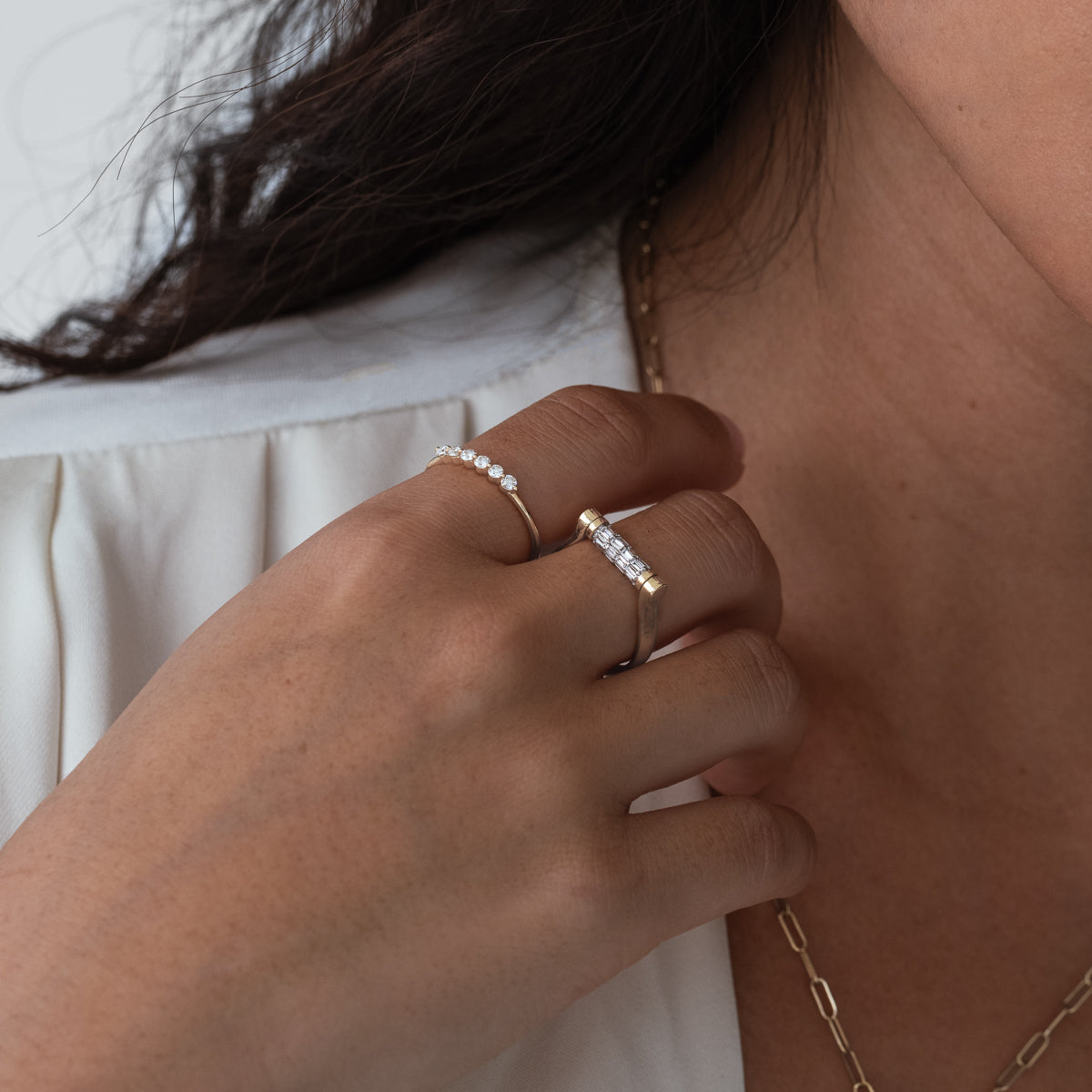 Tusk Baguette Flip Ring - Elegant Stackable Gold Plated Ring for Women | Perfect for Everyday Wear, Parties & Gifts