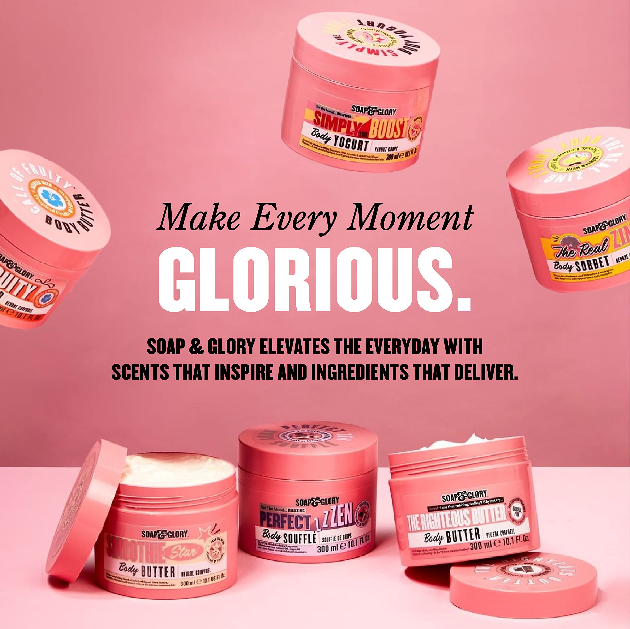 Soap & Glory The Real Zing Radiance Boosting Body Wash - Exfoliating & Hydrating Body Wash with AHAs - Citrus Scented Moisturizing Shower Gel for Healthy Glowing Skin (500ml) - Perfect for Daily Shower & Spa Day at Home
