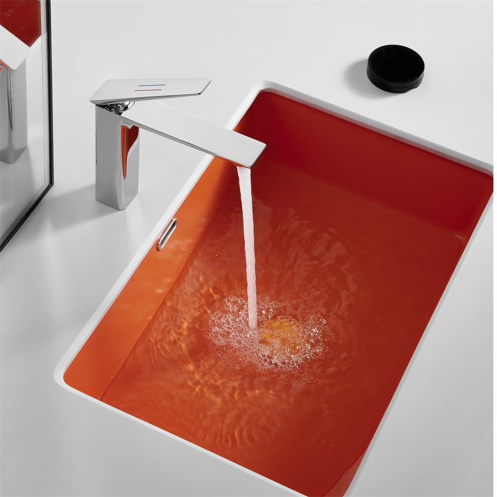 Weirun Single Handle 1 Hole Bathroom Faucet with Extra Long Spout - Chrome Deck Mount Sink Faucet for Bathroom Vanity & RV Lavatory | Perfect for Small Spaces & Water-Saving Designs