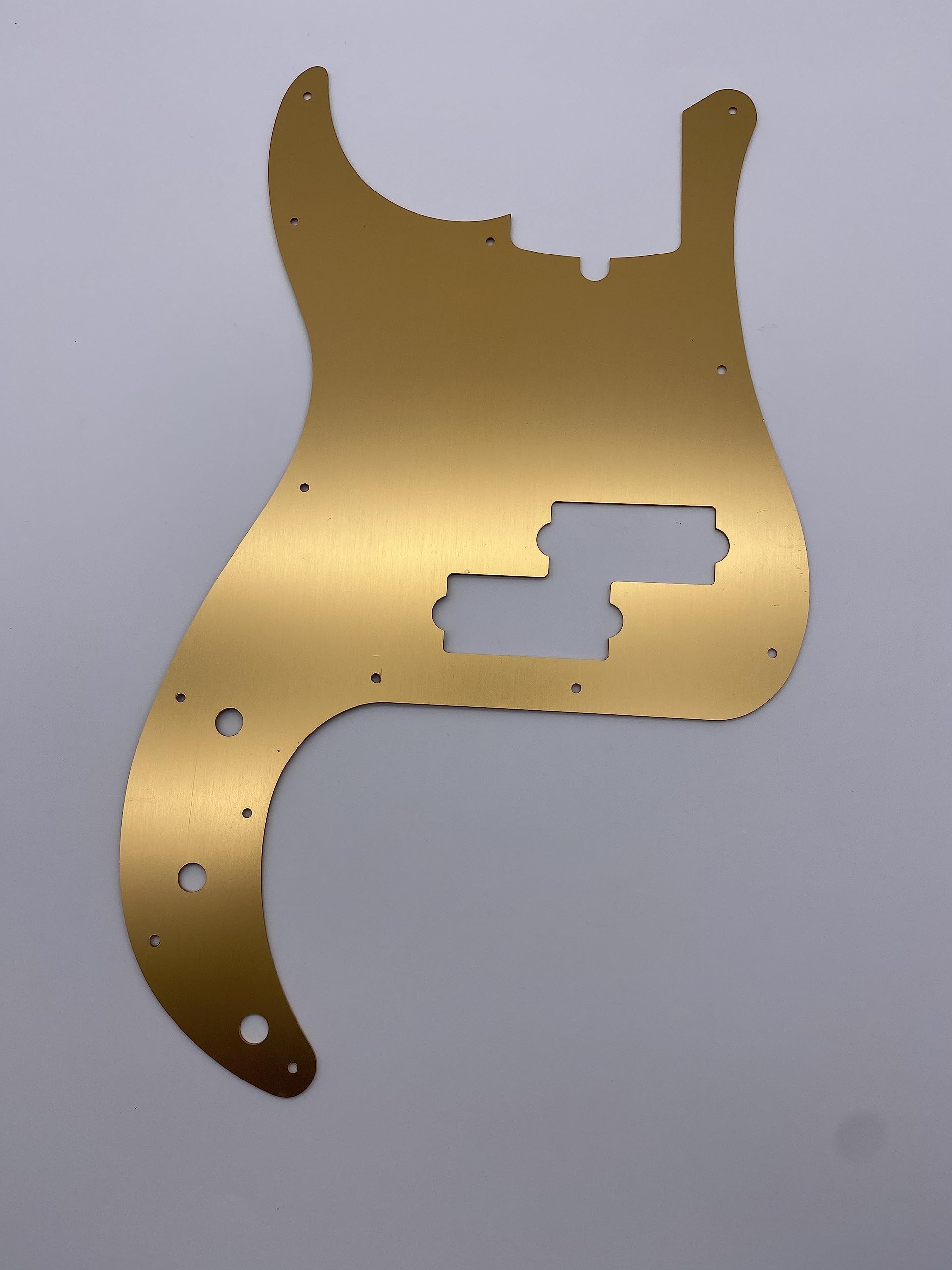 Fender PB P Bass Pickguard - 13 Hole Aluminum Scratch Plate for 4 String Electric Bass, Fits American & Mexican Models (Gold) | Durable Alloy Material with Grooves for Enhanced Playability & Style
